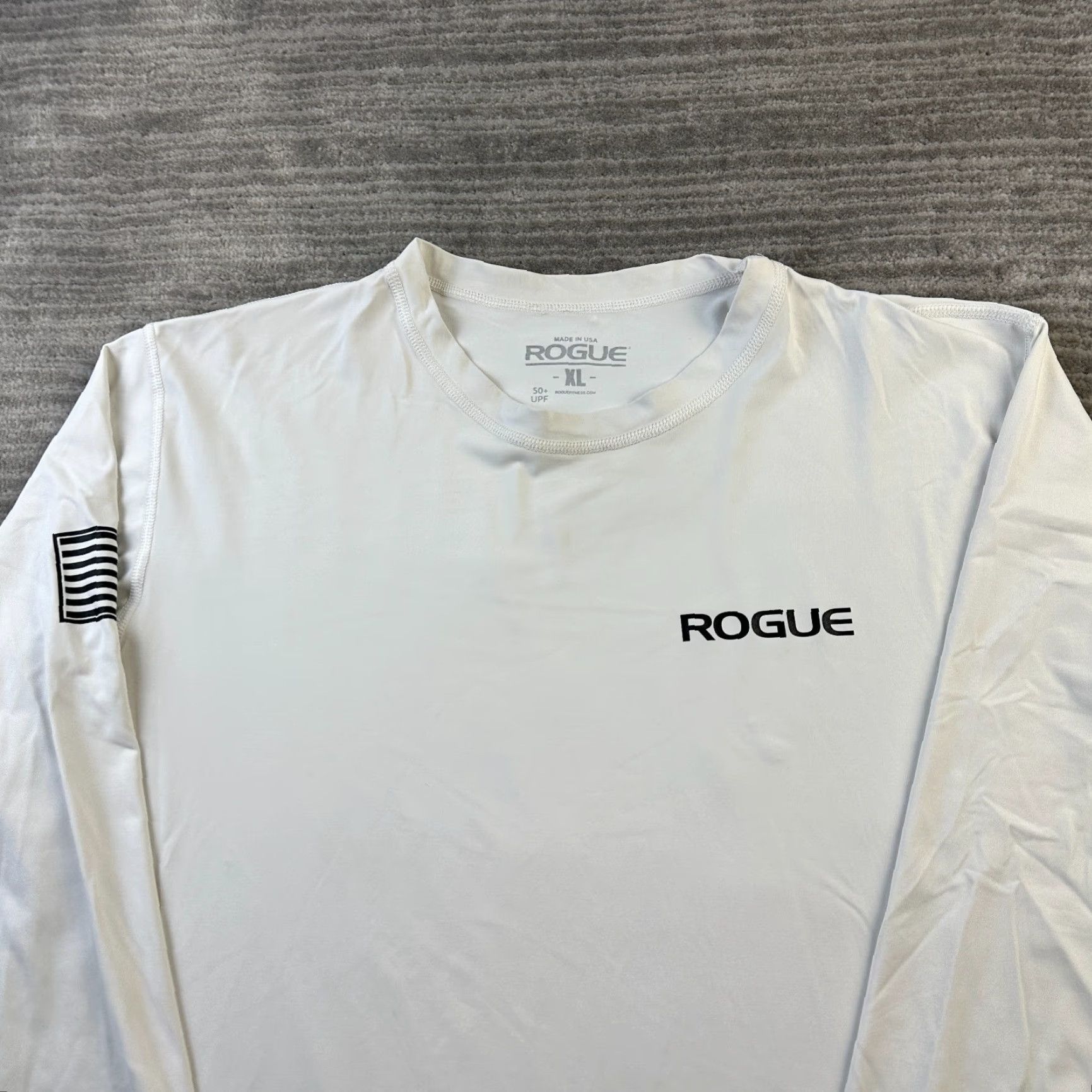 Vintage Rogue Shirt Mens XL White Performance Weightlifting USA T-Shirt Short Sleeve Breathable Quick Dry Logo Comfort Size US XL / EU 56 / 4 - 3 Thumbnail