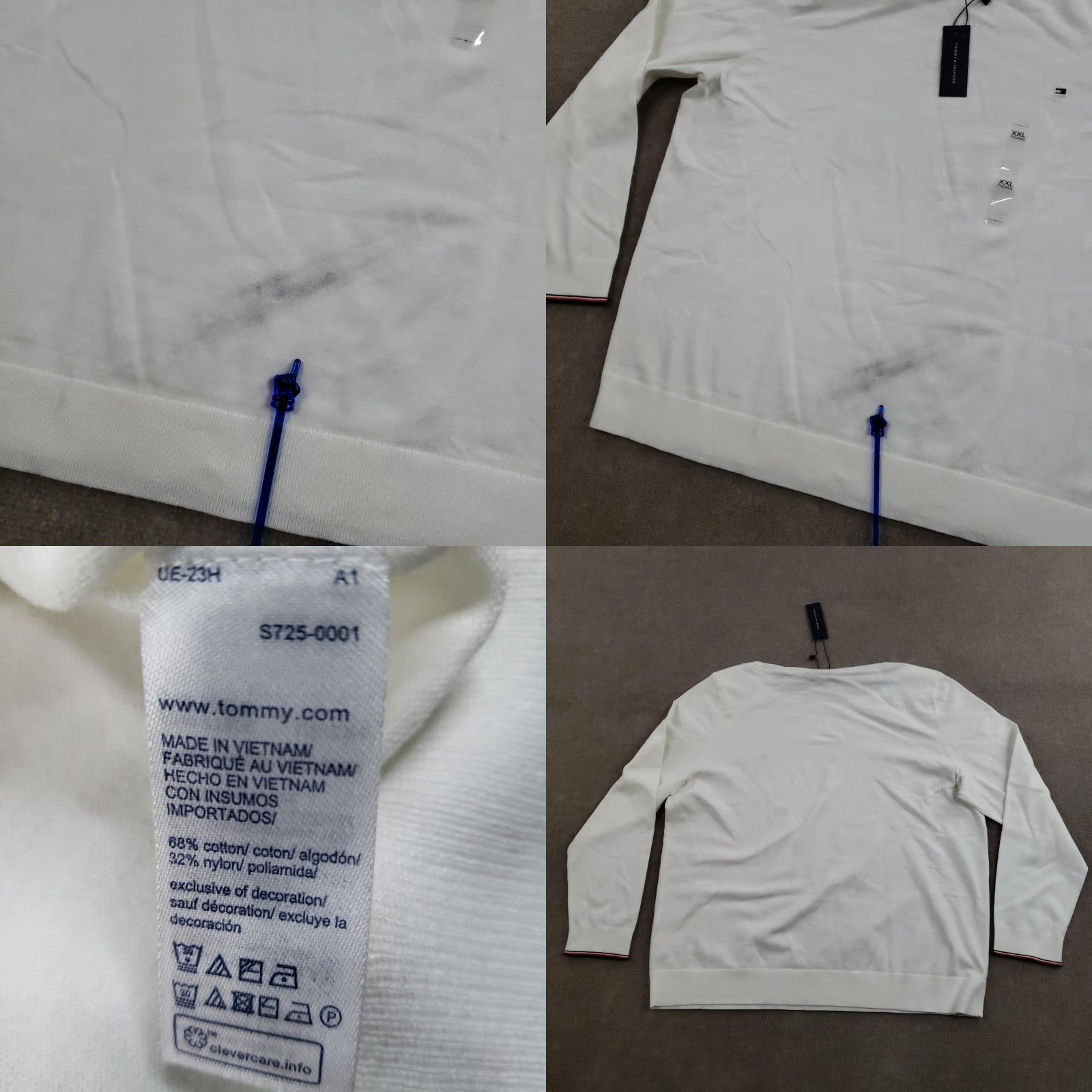 Tommy Hilfiger Tommy Hilfiger Sweater Mens 2XL White Crew Neck Pullover Long Sleeve Knit Logo ZZ Vintage No Size US XXL / EU 58 / 5 - 8 Thumbnail