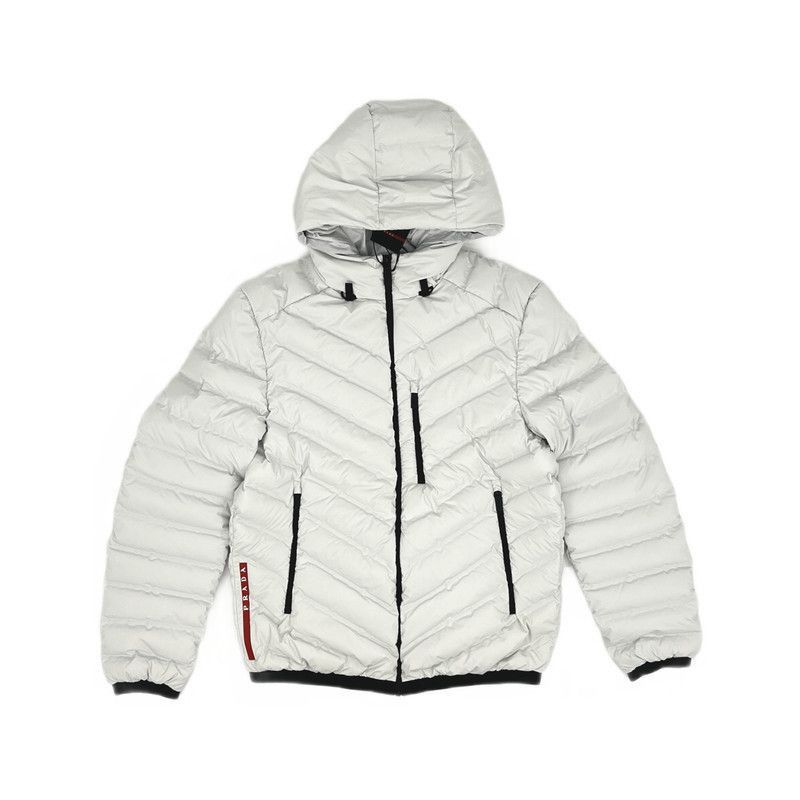 Prada Prada Men's Hooded Puffer Jacket in Ivory-2506 Size US M / EU 48-50 / 2 - 9 Thumbnail