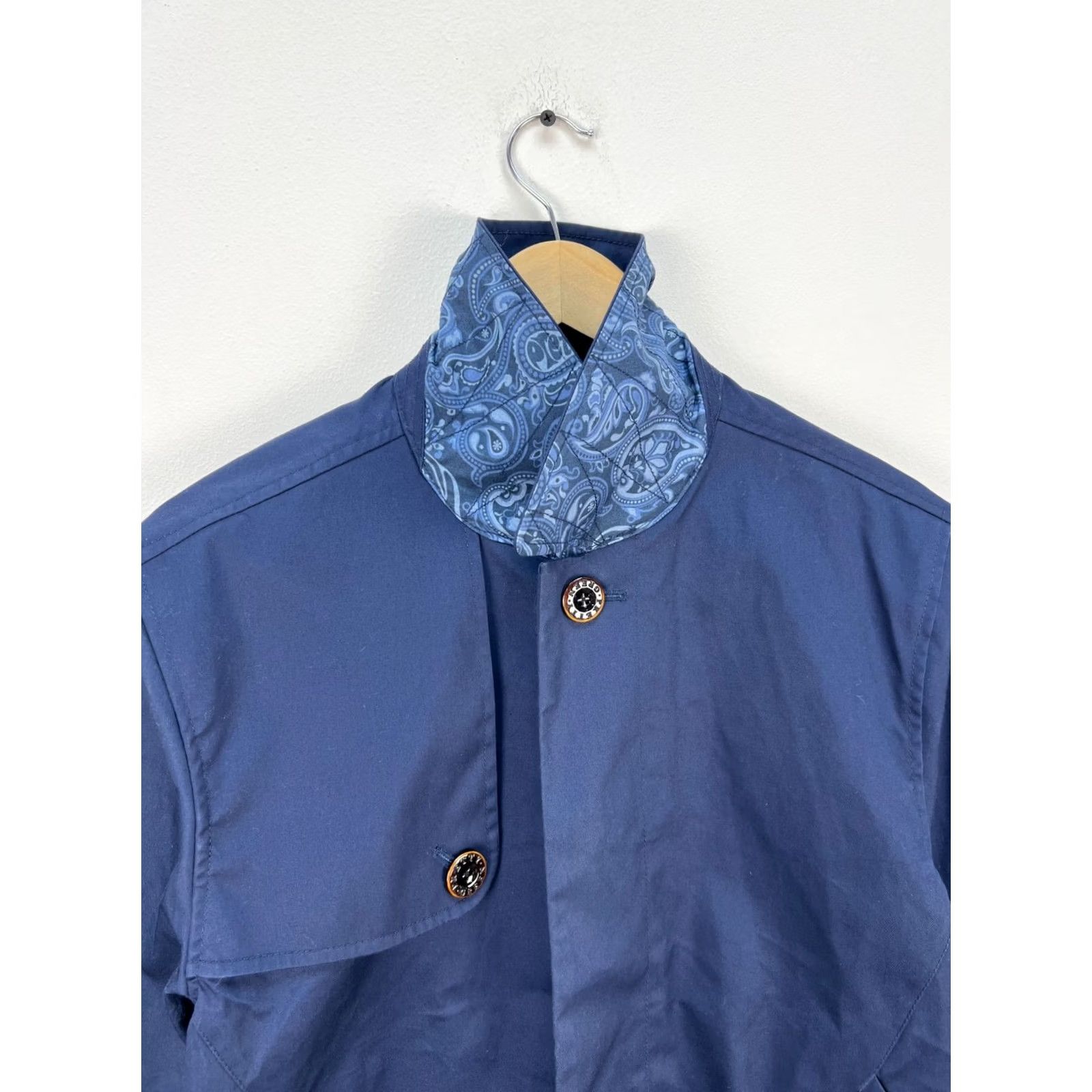 Pretty Green Pretty Green Trench Coat Navy Mens Size M Jacket Coat Size US M / EU 48-50 / 2 - 2 Thumbnail