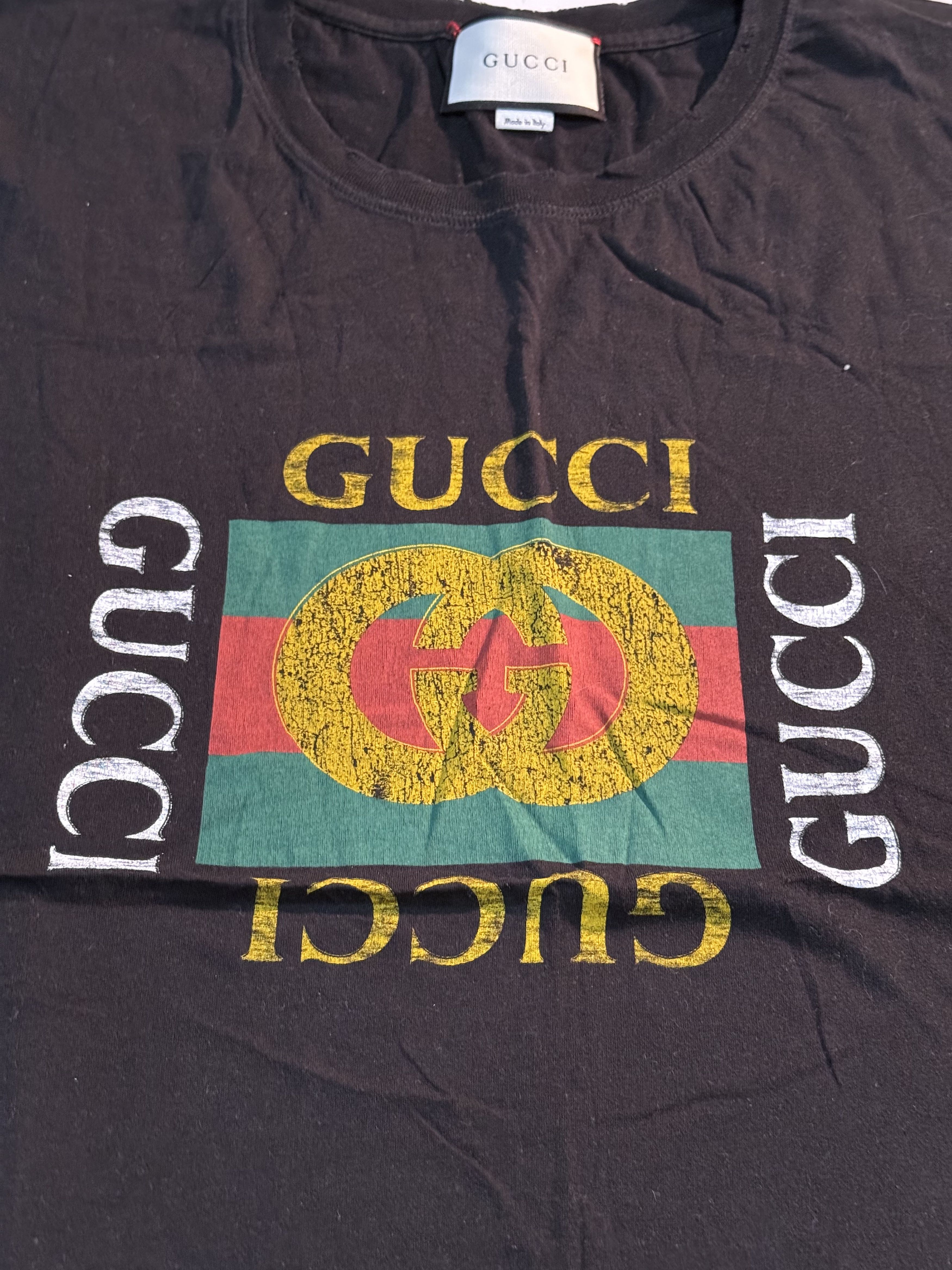 Gucci Gucci Vintage GG Logo Black Short Sleeve T-Shirt Size US XL / EU 56 / 4 - 6 Thumbnail