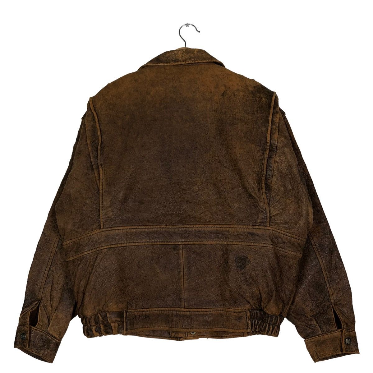 Genuine Leather 🔥Vtg Bomber Leather Jacket Fly Military Mother Harajuku Size US M / EU 48-50 / 2 - 8 Thumbnail