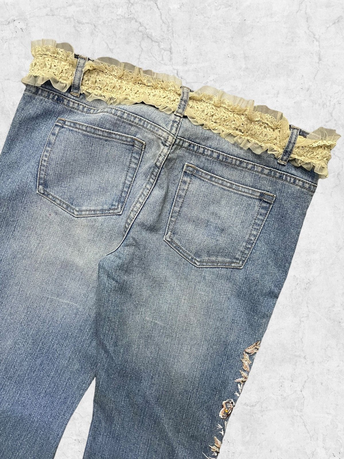 Japanese Brand × Vintage Vintage Clash Embroidered Flared Denim Pants With Belt Size US 32 / EU 48 - 11 Thumbnail