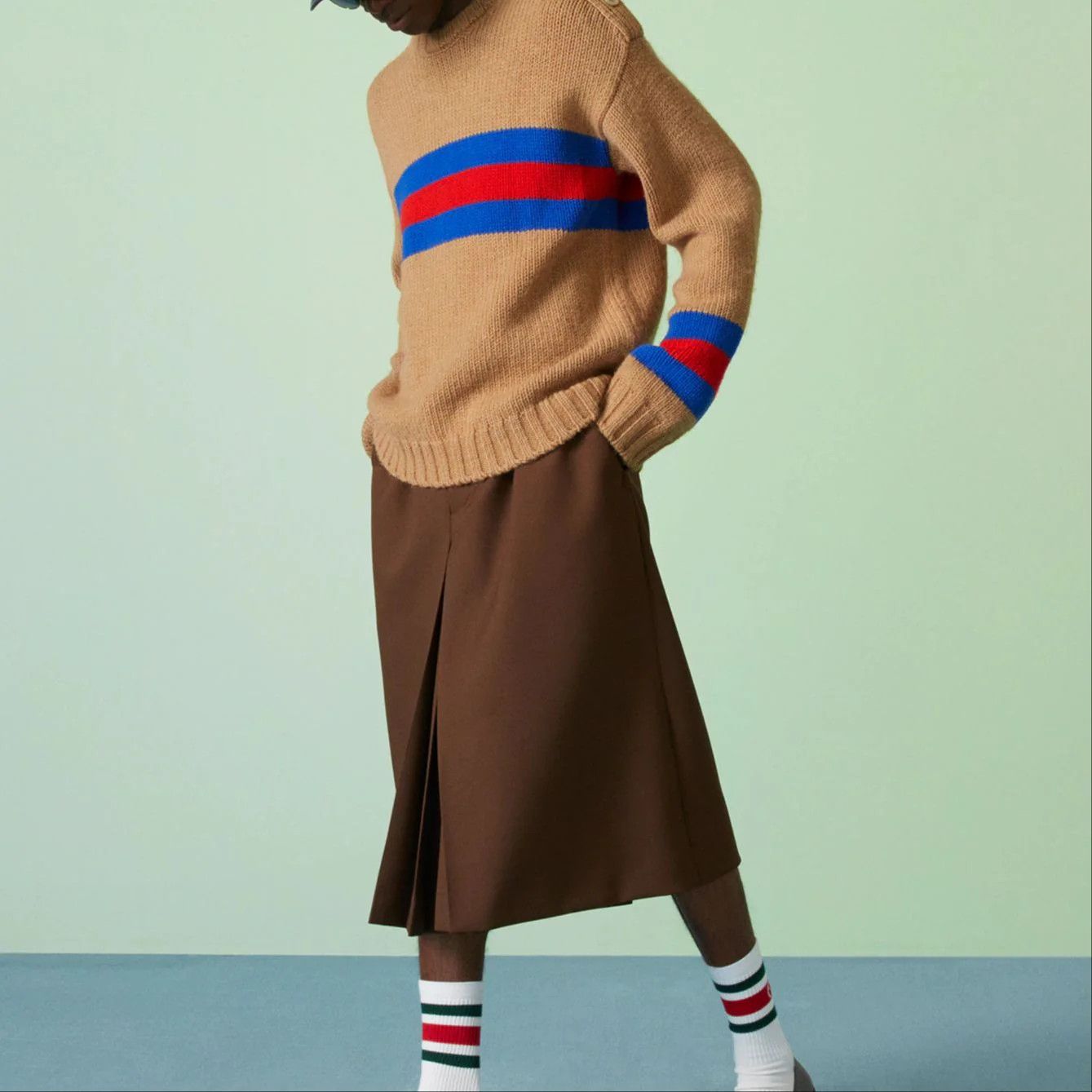 Gucci o1s1wg111025 Wool Mohair Sweater With Web Intarsia Size US XXL / EU 58 / 5 - 4 Thumbnail