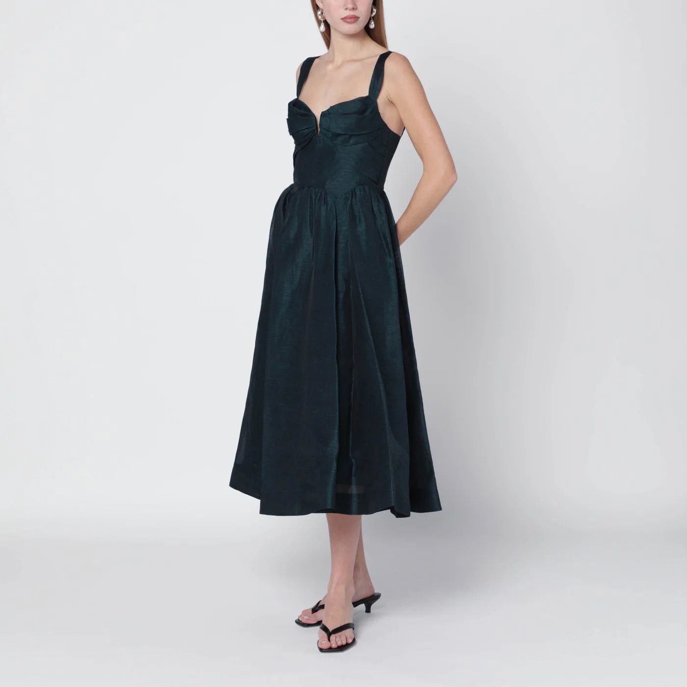 Zimmermann o1d2blof0526 Midi Dress in Green Size M / US 6-8 / IT 42-44 - 2 Thumbnail