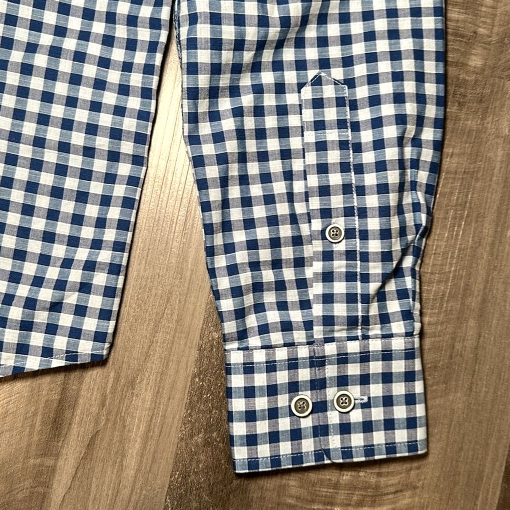 johnnie-O Johnnie-O Hangin’ Out Wooster Long Sleeve Button Down Shirt Small Mens Blue Oceanside Gingham Plaid Size US S / EU 44-46 / 1 - 4 Thumbnail