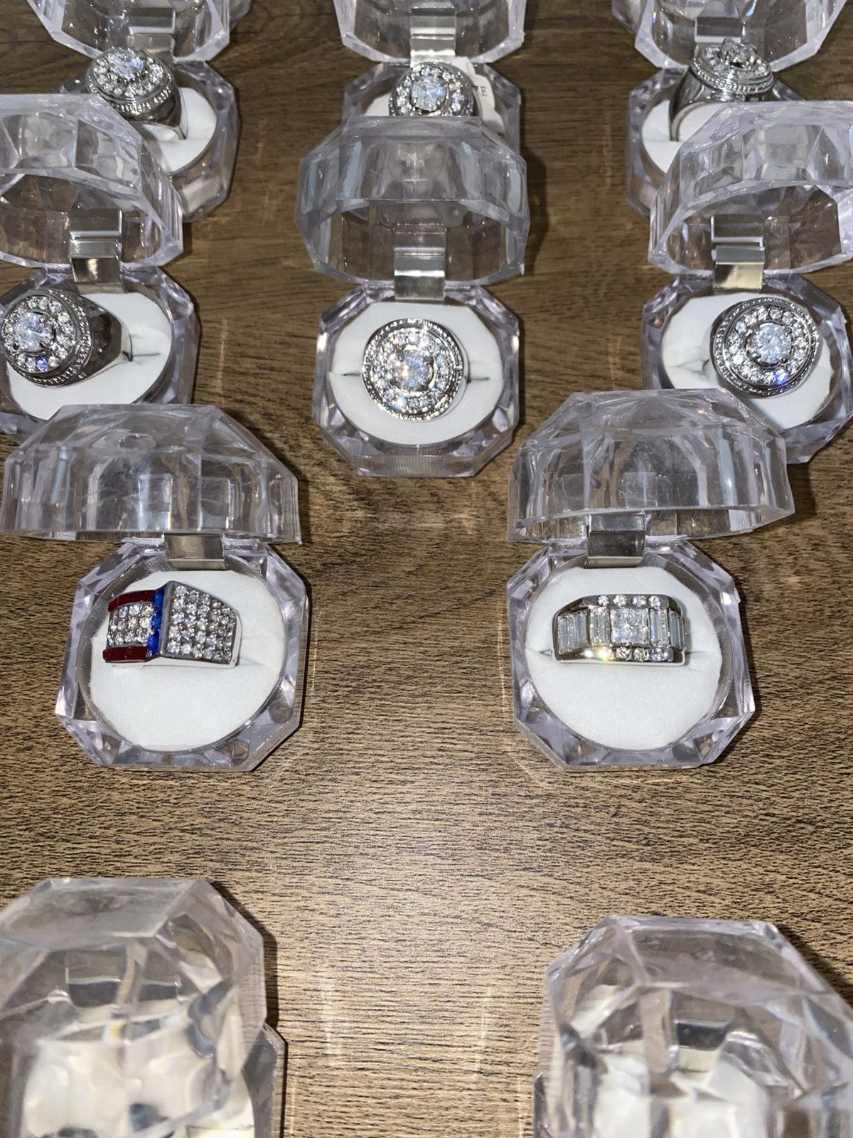 Vintage 13 Rhinestone rings Size ONE SIZE - 5 Thumbnail