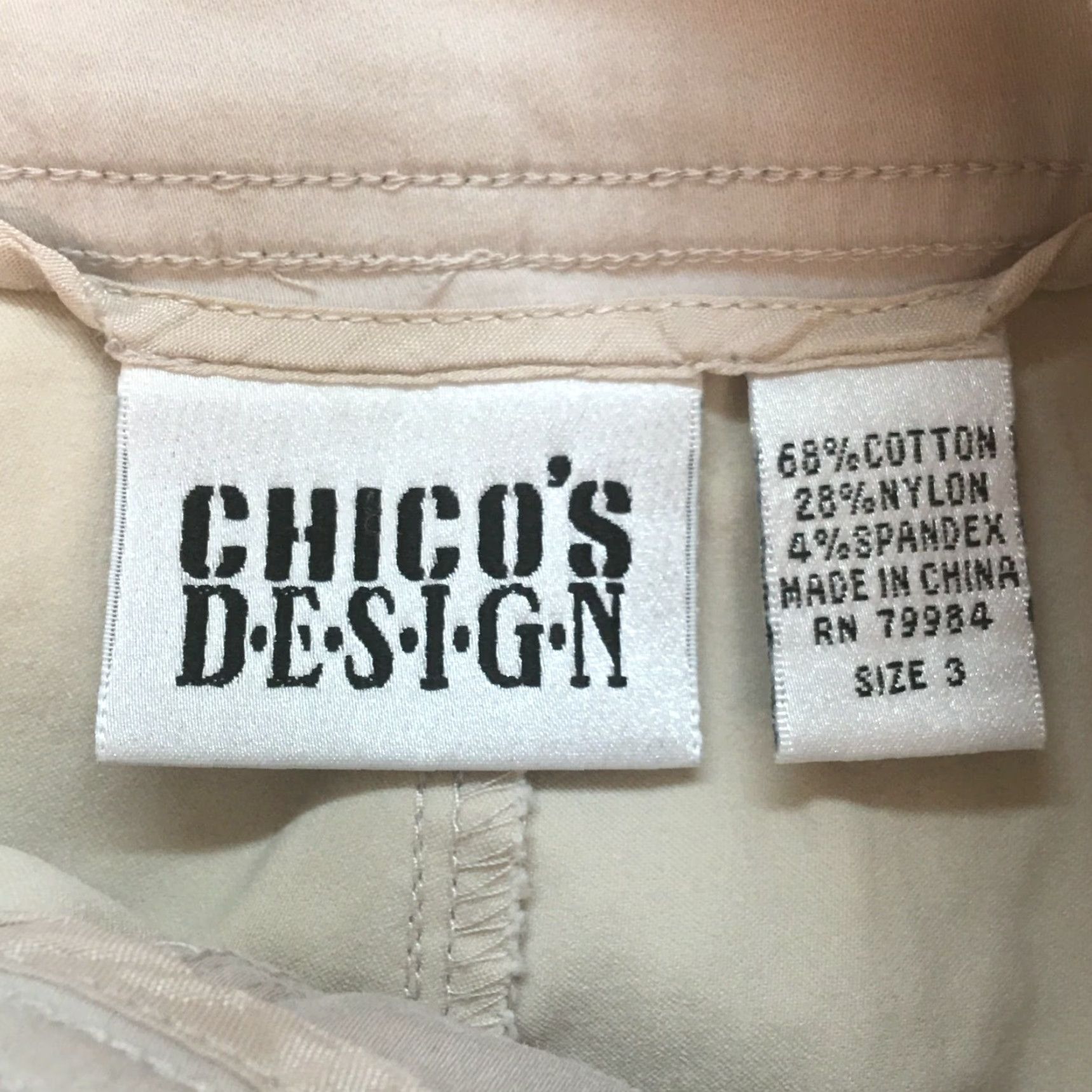 Vintage VINTAGE Chico's Designs Womens Casual Flat Front Beige Dress Pants Size 3 Size 34" / US 12 / IT 48 - 7 Thumbnail