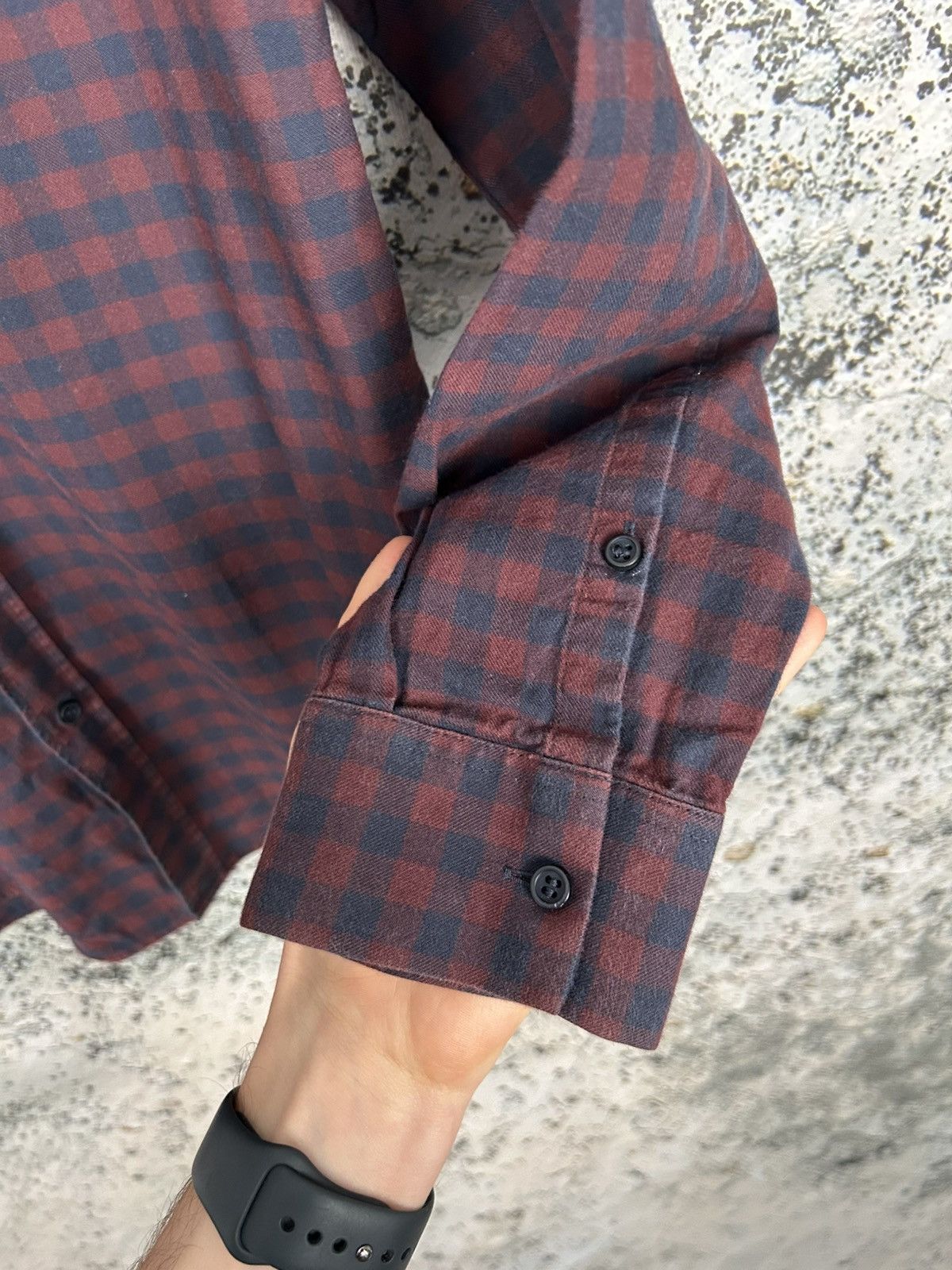 Cos COS Tartan Burgundy Checkered Shirt Designer Minimalist Size US M / EU 48-50 / 2 - 6 Thumbnail