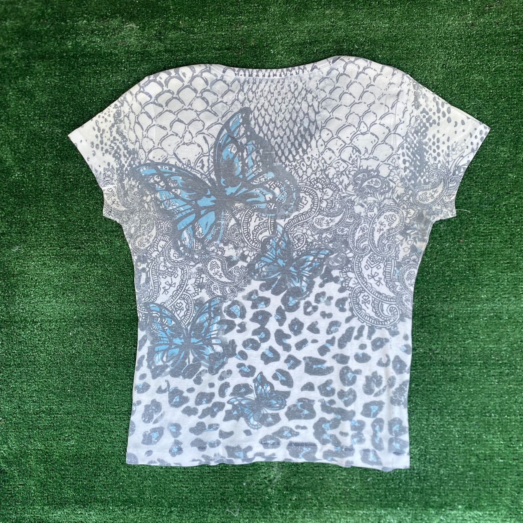 Vintage Vintage Y2K Butterfly Paisley Shirt Goth Punk AOP 2000s Tee Size US L / EU 52-54 / 3 - 5 Thumbnail