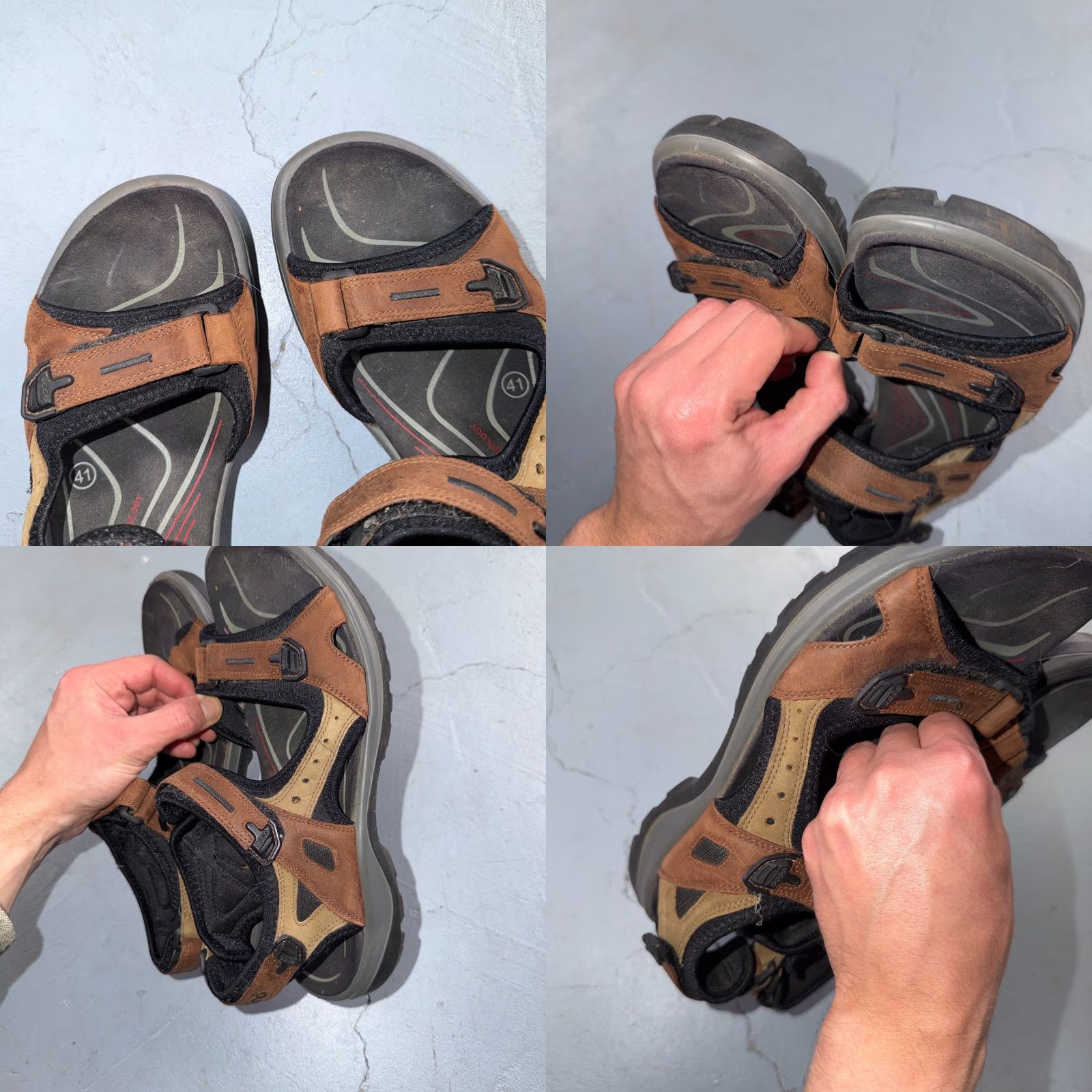 Ecco ECCO Off Road Receptor 2 Strap Sandal Men 41 Black Tan Size ONE SIZE - 8 Thumbnail