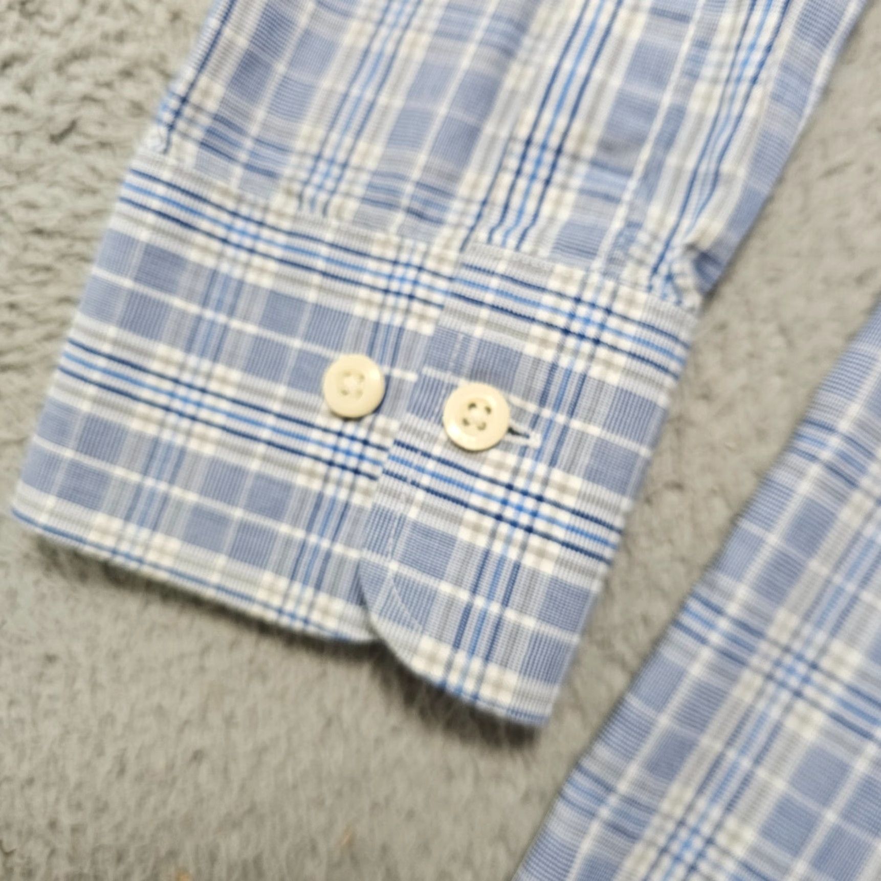 Peter Millar Peter Millar Shirt Mens Large Blue White Check Woven Button Up Cotton Size US L / EU 52-54 / 3 - 4 Thumbnail