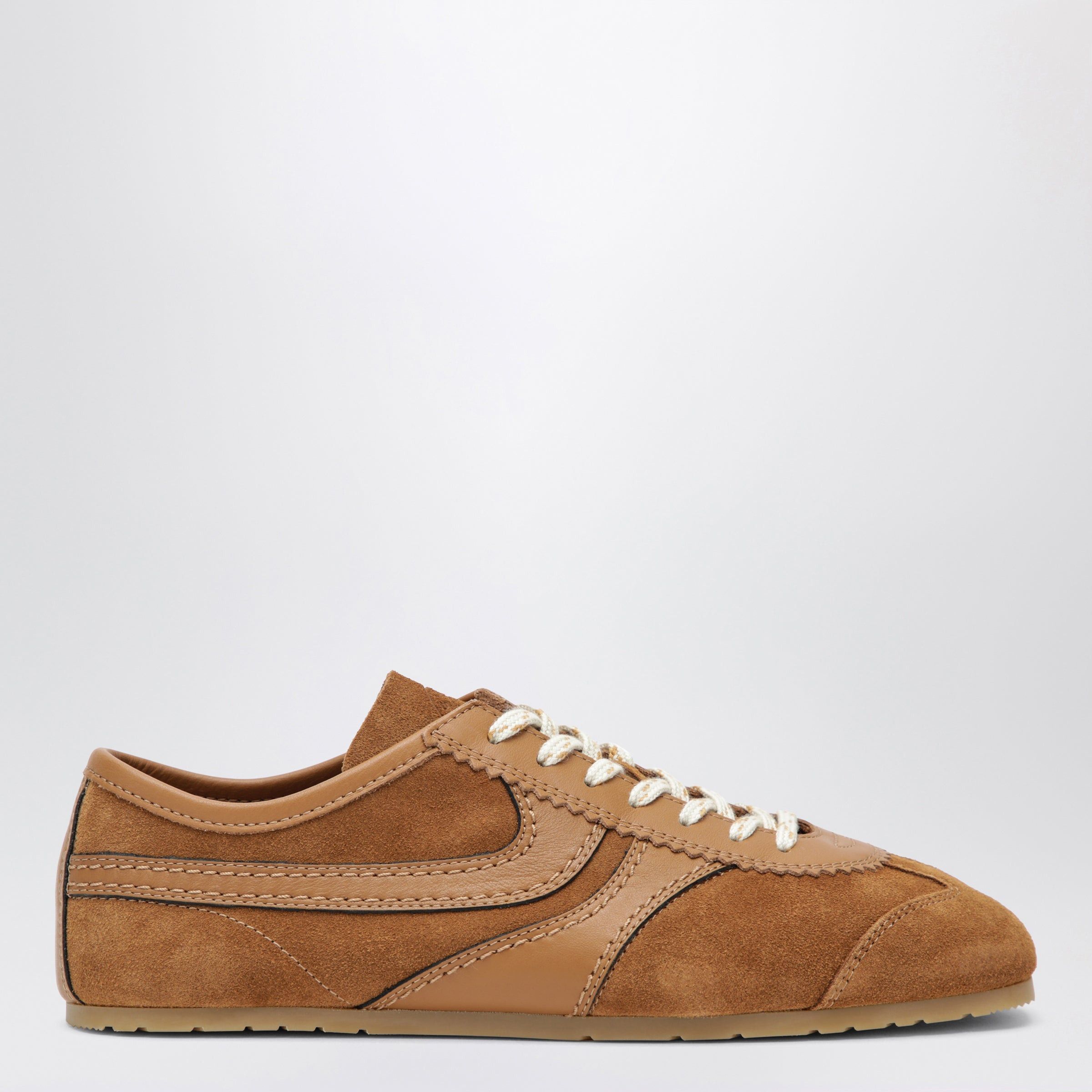 Dries Van Noten Dries Van Noten Brown Leather And Suede Sneakers Size US 11 / IT 41 - 1 Thumbnail