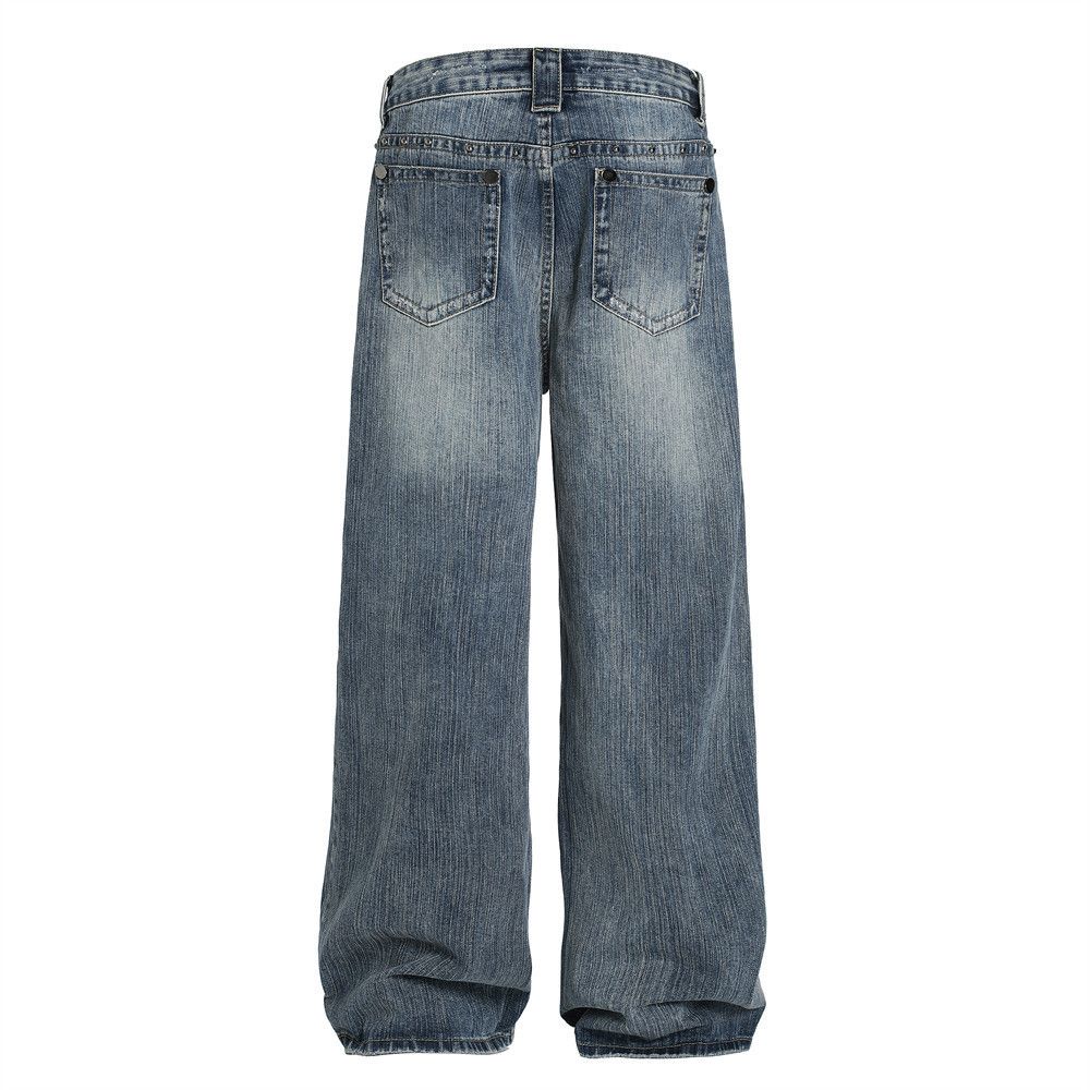 Japanese Brand × Jean American street style loose rivet straight jeans Size US 32 / EU 48 - 3 Thumbnail