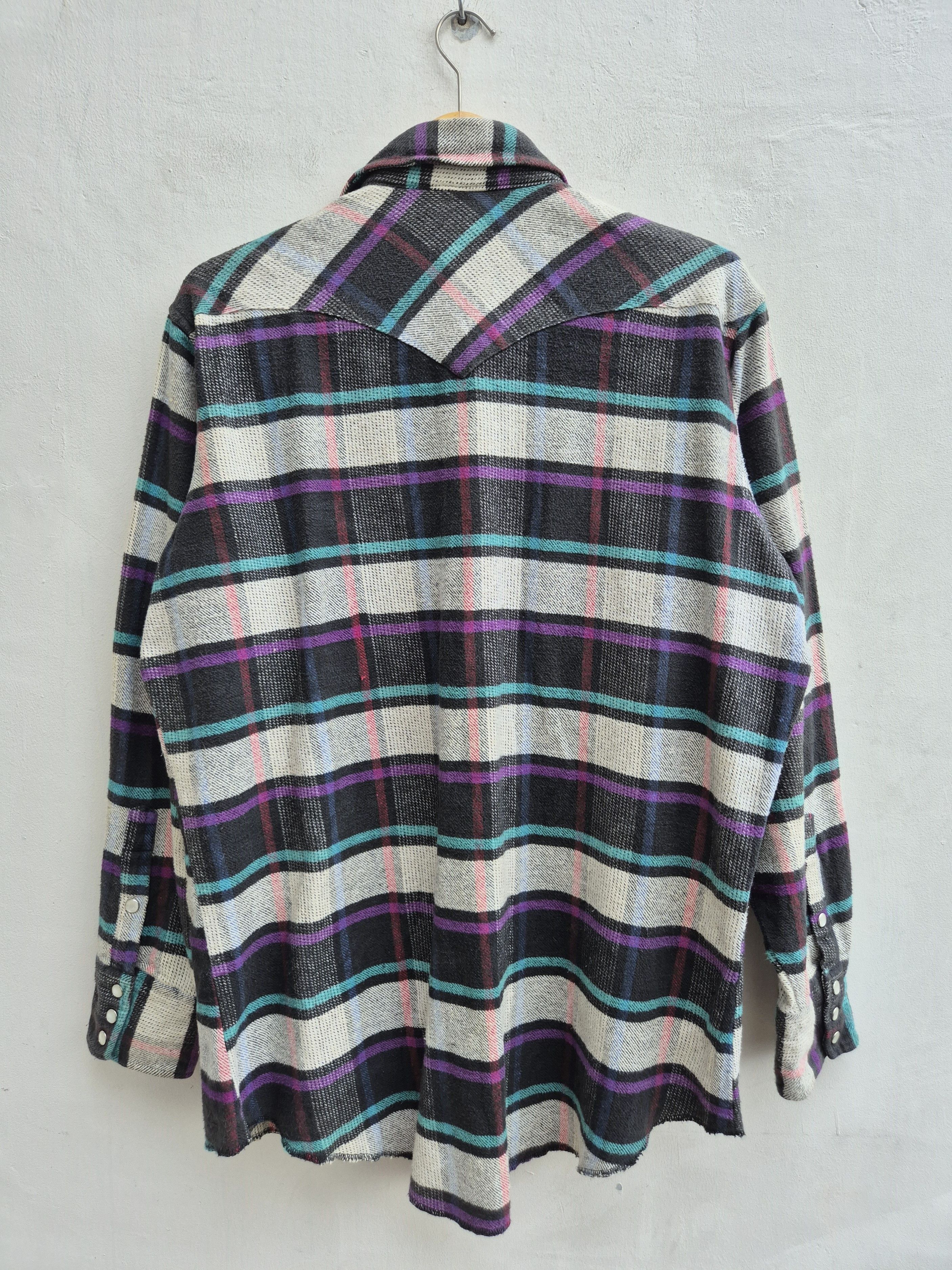 Vintage × Wrangler Wrangler Flannel Western Cowboy Shirt Size US L / EU 52-54 / 3 - 4 Thumbnail