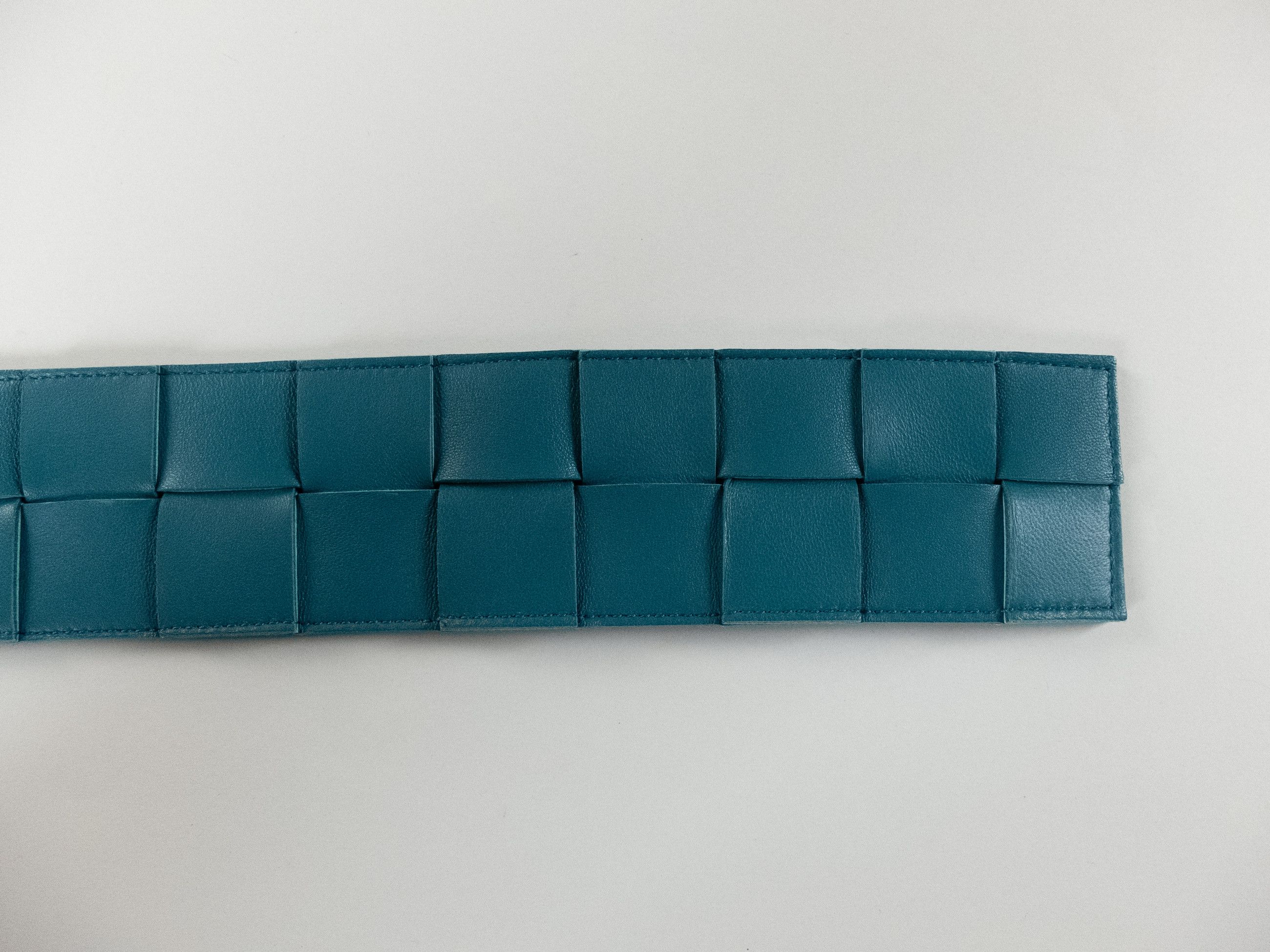 Bottega Veneta BOTTEGA VENETA blue intrecciato woven triangle belt 80 Size ONE SIZE - 7 Thumbnail