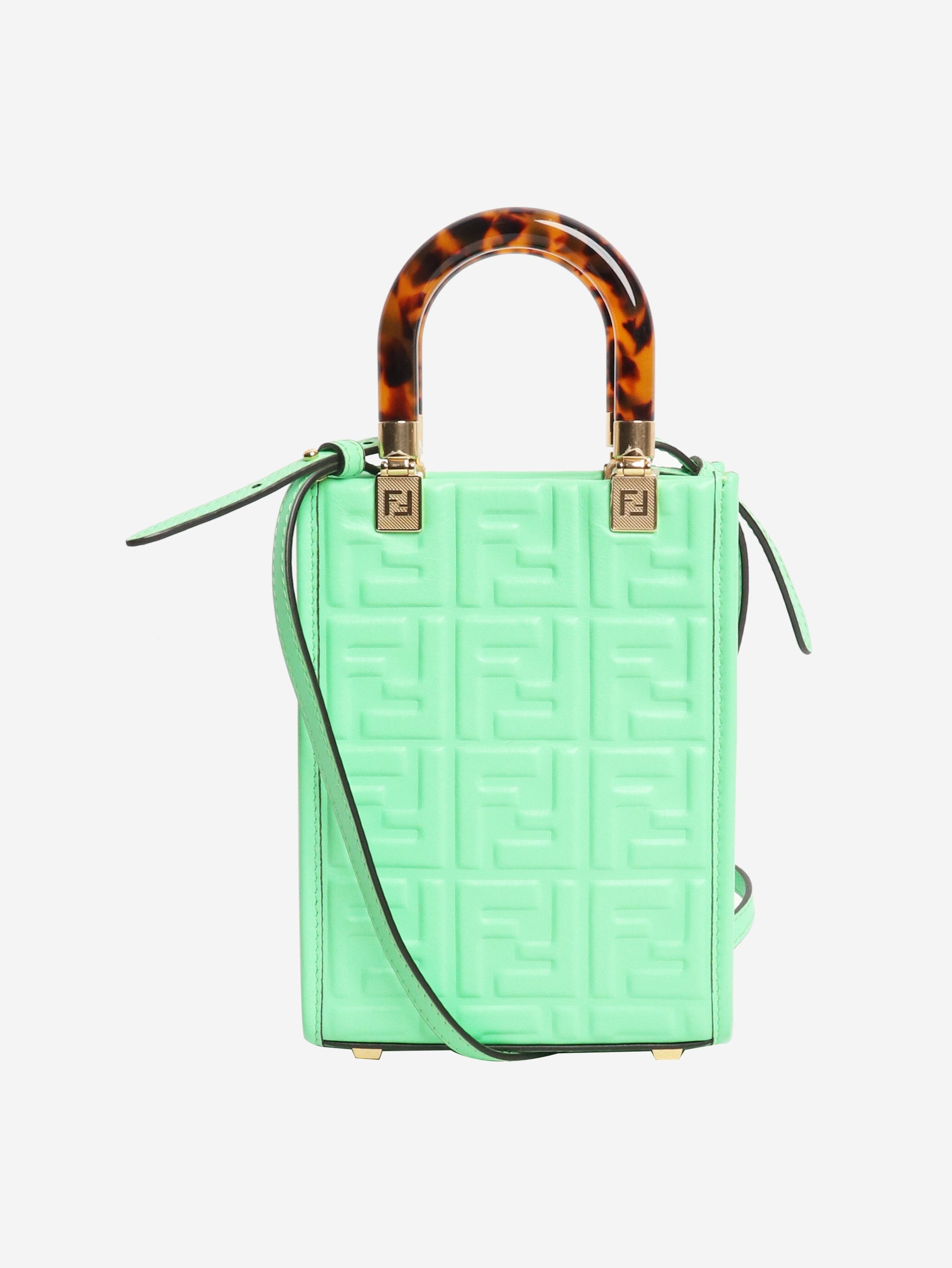 Fendi Green FF embossed mini tote Size ONE SIZE - 1 Thumbnail
