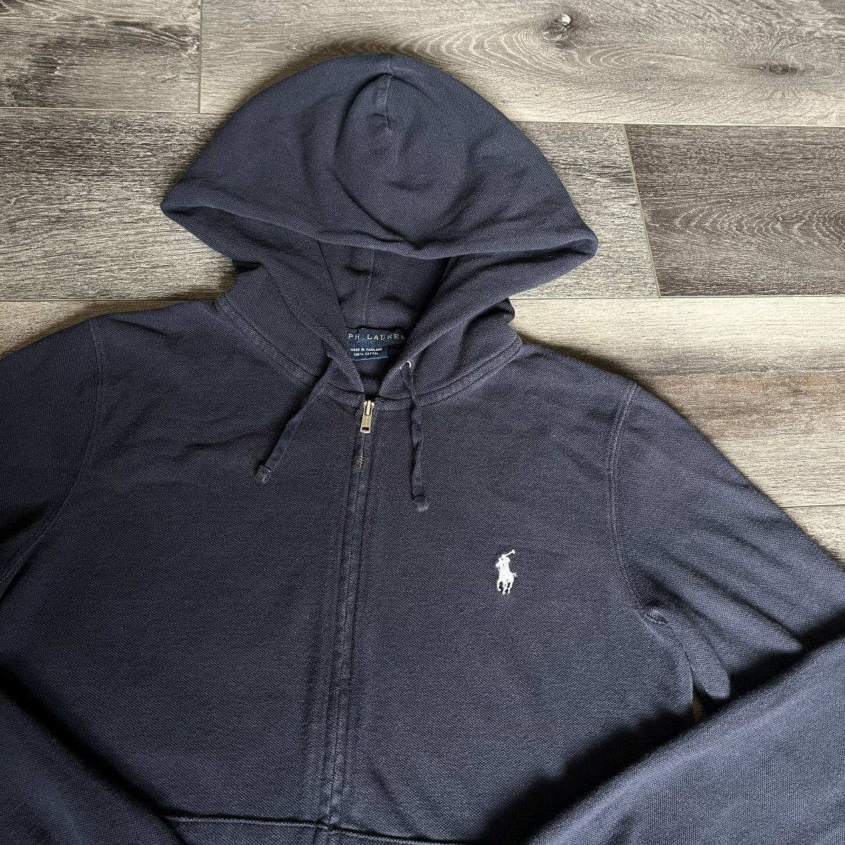Polo Ralph Lauren Vintage 90s Polo Ralph Lauren Basic Logo Zip Up Navy Hoodie Size M / US 6-8 / IT 42-44 - 2 Thumbnail
