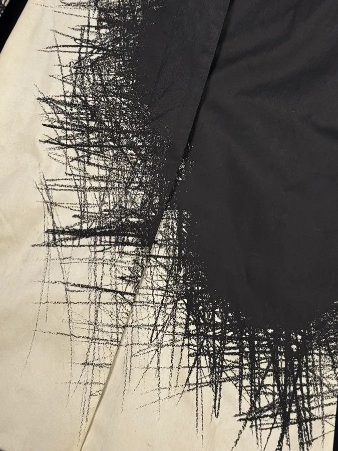 Moschino Moschino Black & White Contrast Sketch Print Trench Coat Size US XS / EU 42 / 0 - 10 Thumbnail