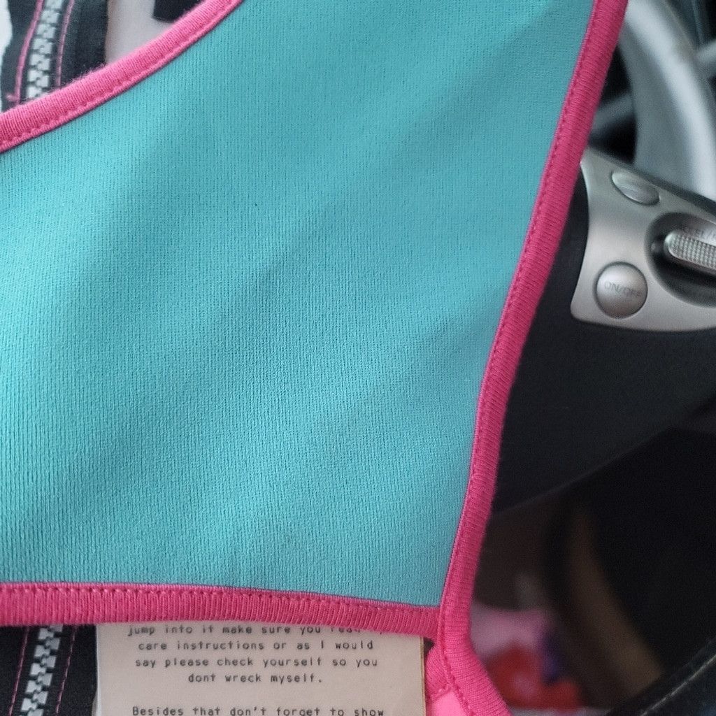 Other NWT This Is A Love Song Neoprene Pink&Blue Cutout Bikini Top Size M / US 6-8 / IT 42-44 - 9 Thumbnail