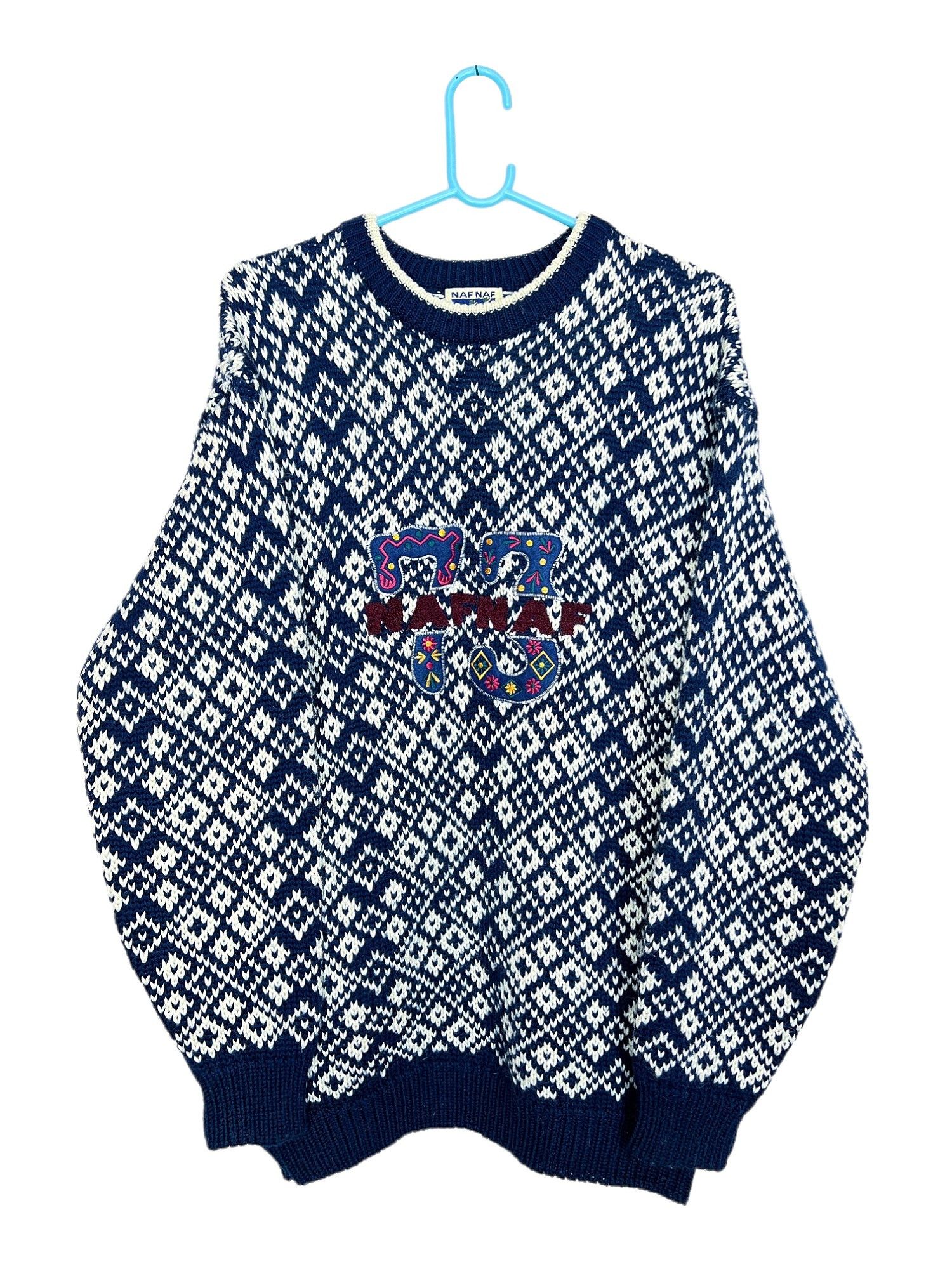 Designer × Vintage Vintage Naf Naf Knit Sweater #73 Logo Size US M / EU 48-50 / 2 - 1 Thumbnail