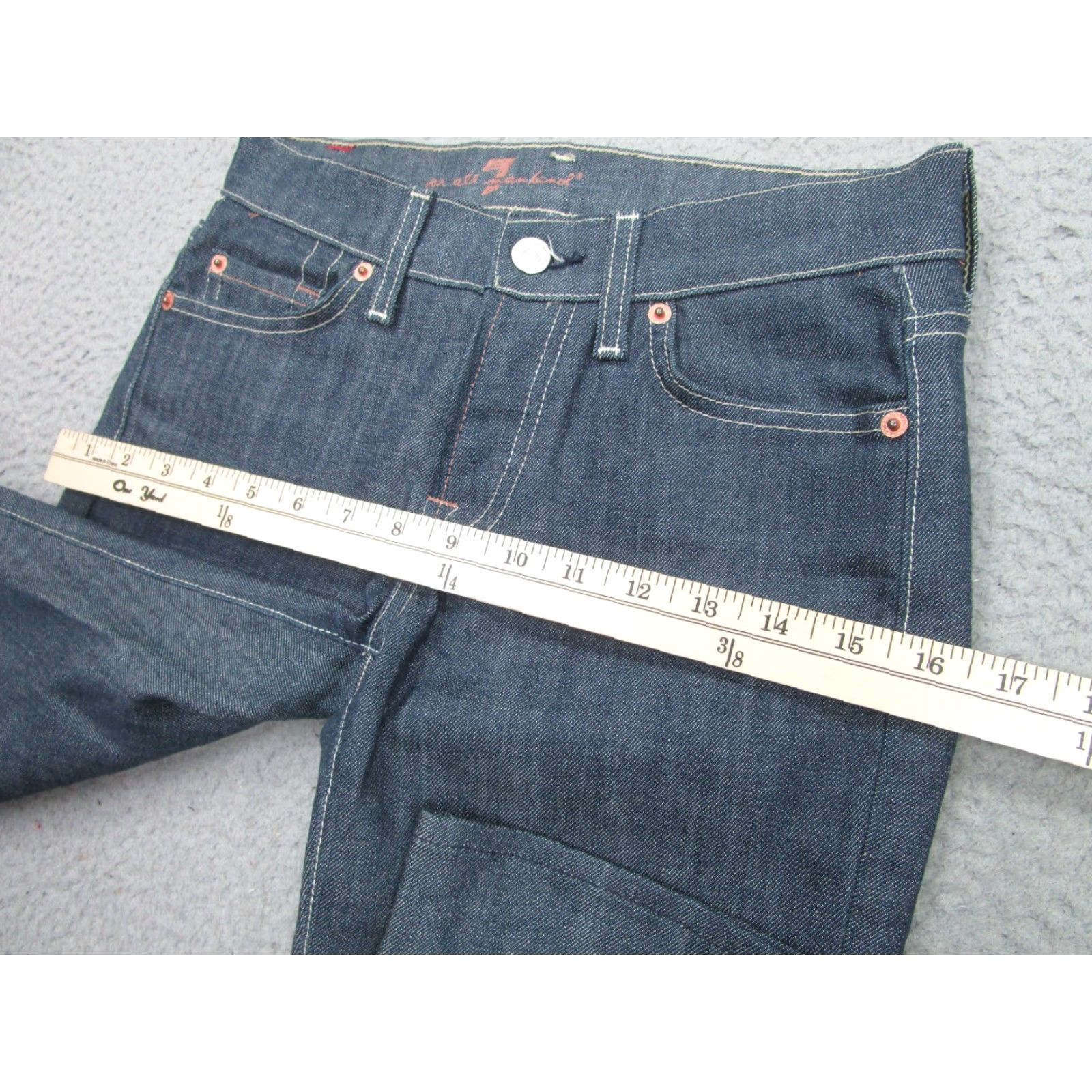 7 For All Mankind VINTAGE 7 For All Mankind Women's Jeans Capri Regular Fit Blue Raw Denim 24 Inches Size Size 42" / US 20 - 5 Thumbnail