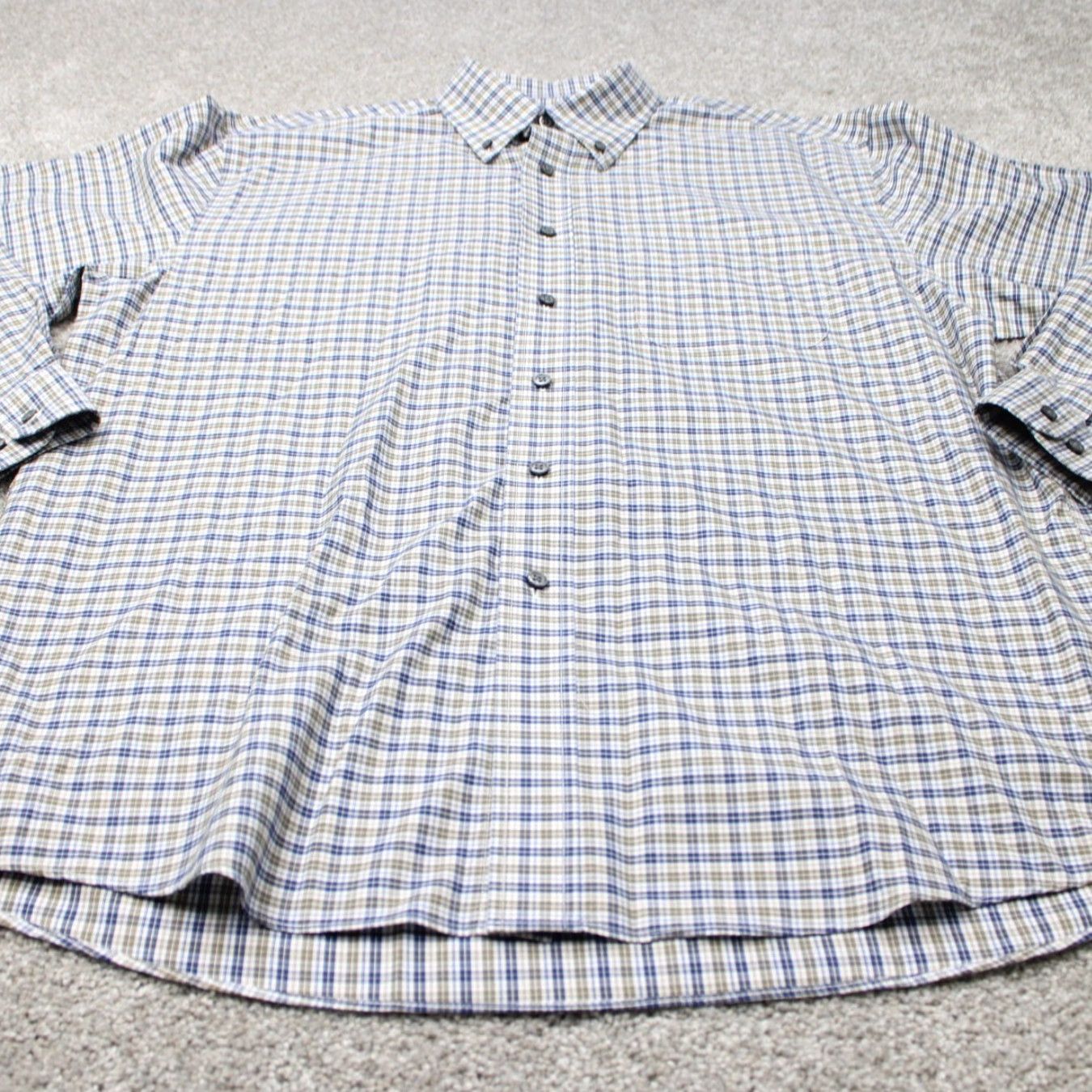 Jos. A. Bank Jos. A. Bank Shirt Mens Large Blue/Green Traveler Traditional Fit Cotton L/S Size US L / EU 52-54 / 3 - 3 Thumbnail