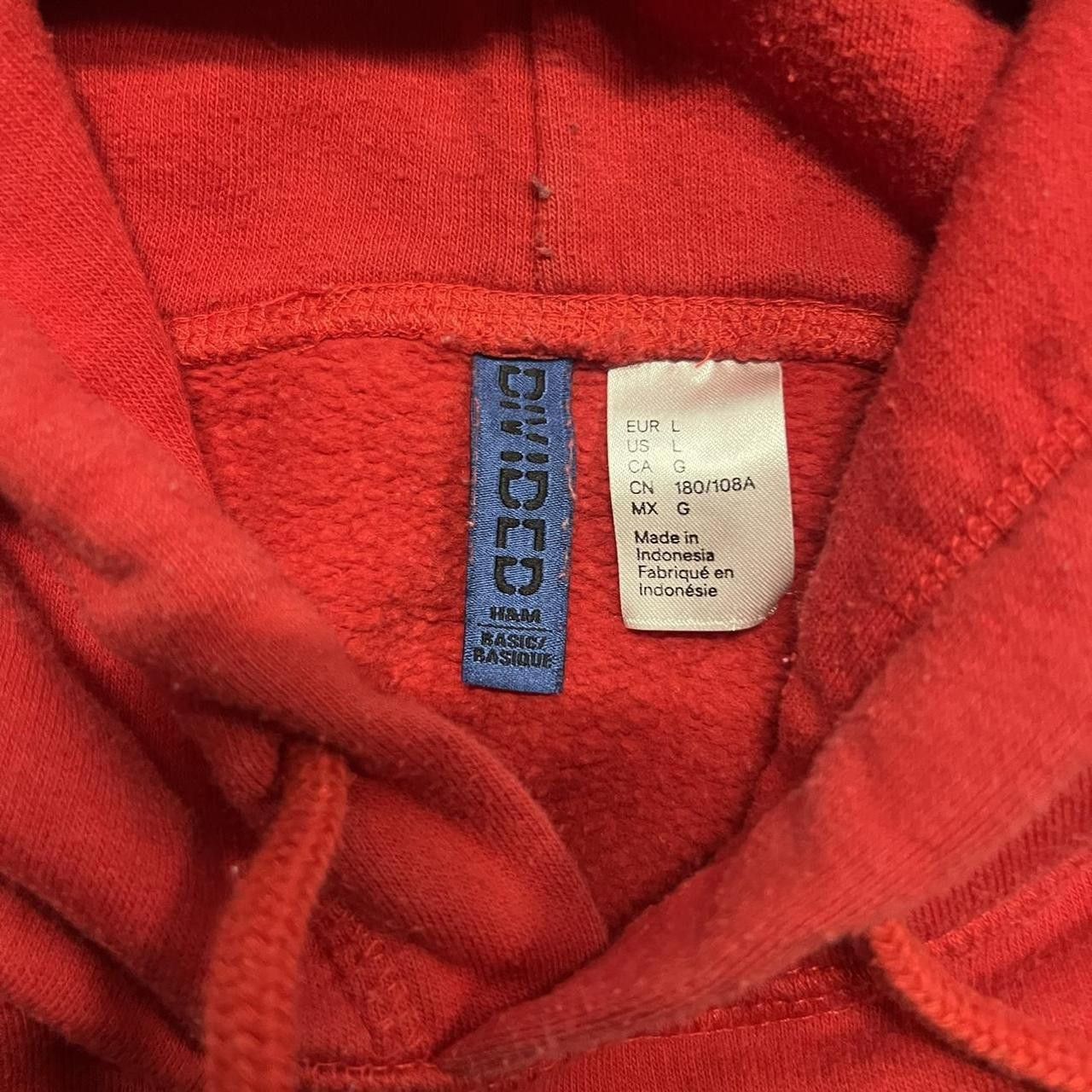 Vintage Vintage Y2K/2000s All Blank Red Minimalistic Hoodie! Size US L / EU 52-54 / 3 - 5 Thumbnail