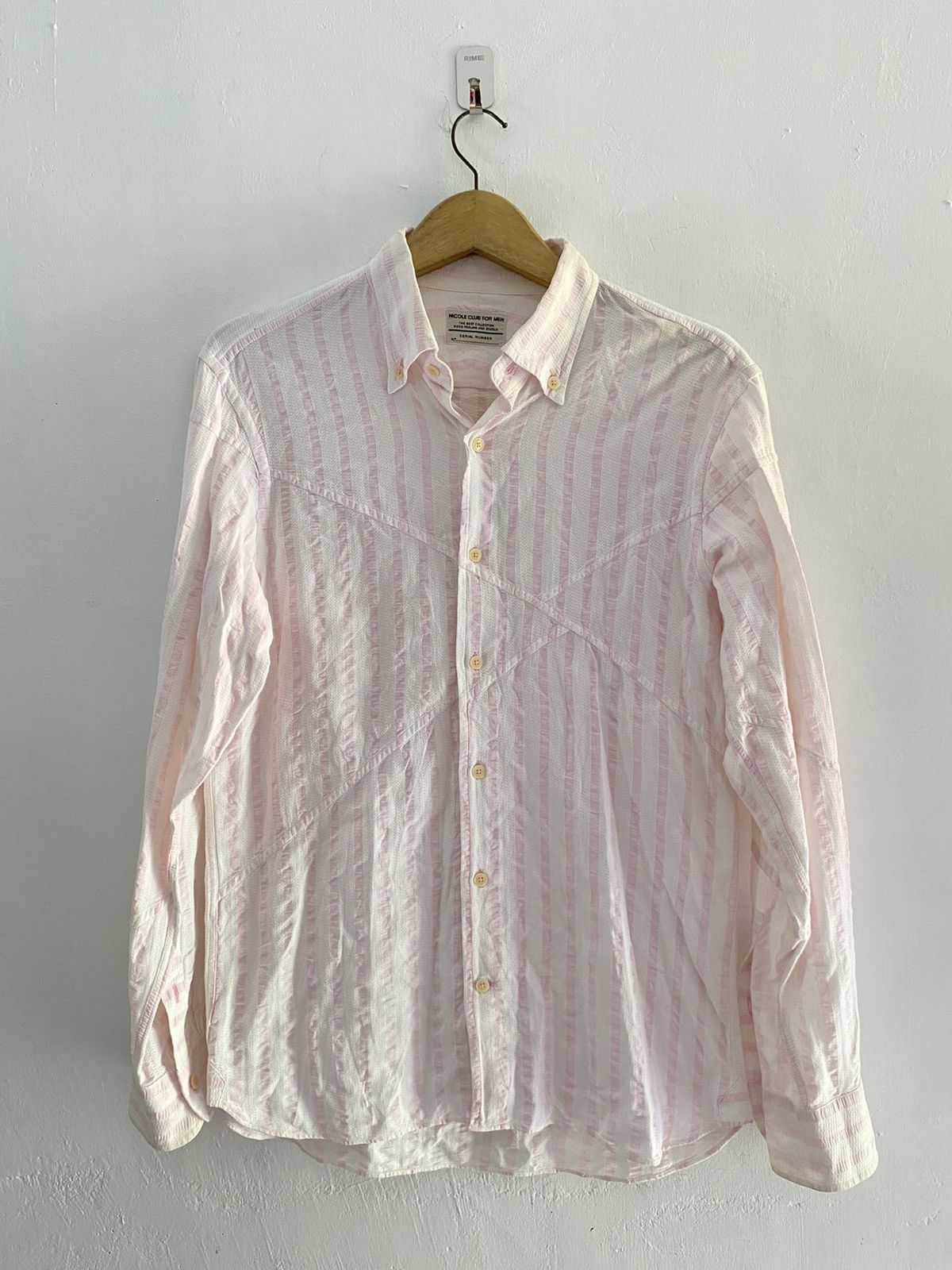 20471120 × Japanese Brand × Nicole Club Nicole club for men assymmetric striped button shirts Size US M / EU 48-50 / 2 - 1 Thumbnail