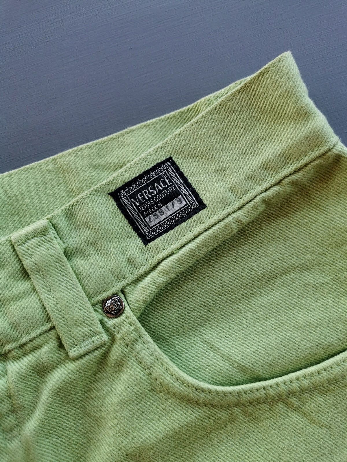 Versace Apple Green Vintage Versace Jeans Couture Size US 32 / EU 48 - 3 Thumbnail