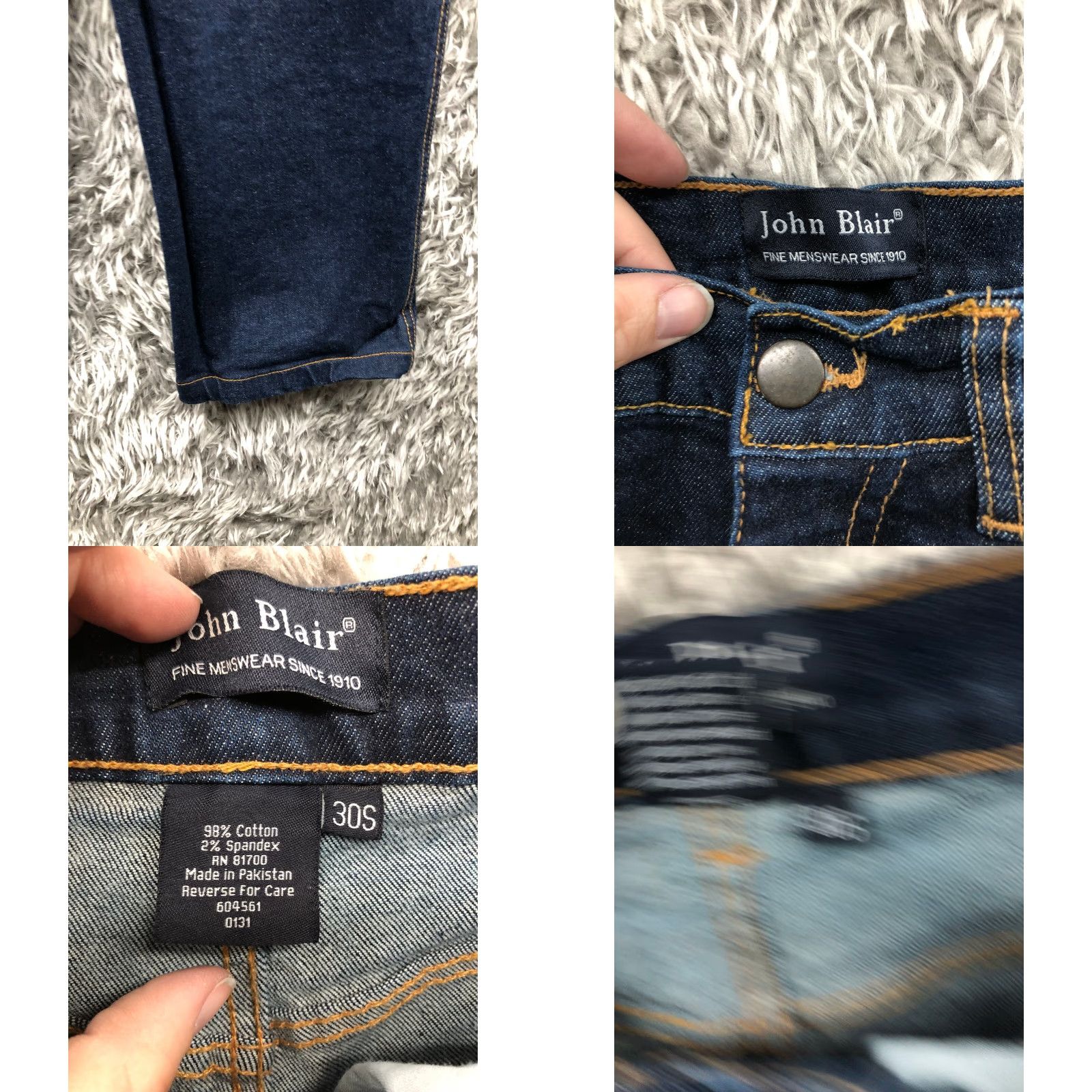 Blair VINTAGE John Blair Jeans Size 30S Mens Mid Rise Straight Leg Dark Wash Blue Denim Size US 30 / EU 46 - 8 Thumbnail