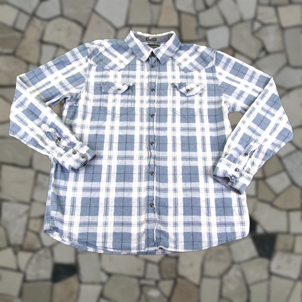 Cody James VINTAGE Cody James Shirt Large Blue Plaid Western Pearl Snap Long Sleeve Casual Mens Size US L / EU 52-54 / 3 - 1 Thumbnail