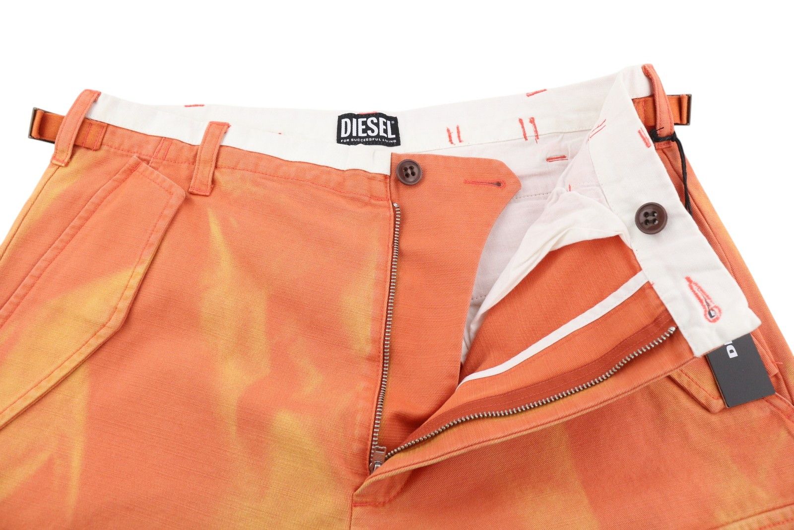 Diesel P-Atlan Men Shorts W32 Cargo Orange Fade Effect 41338 Size US 32 / EU 48 - 4 Thumbnail