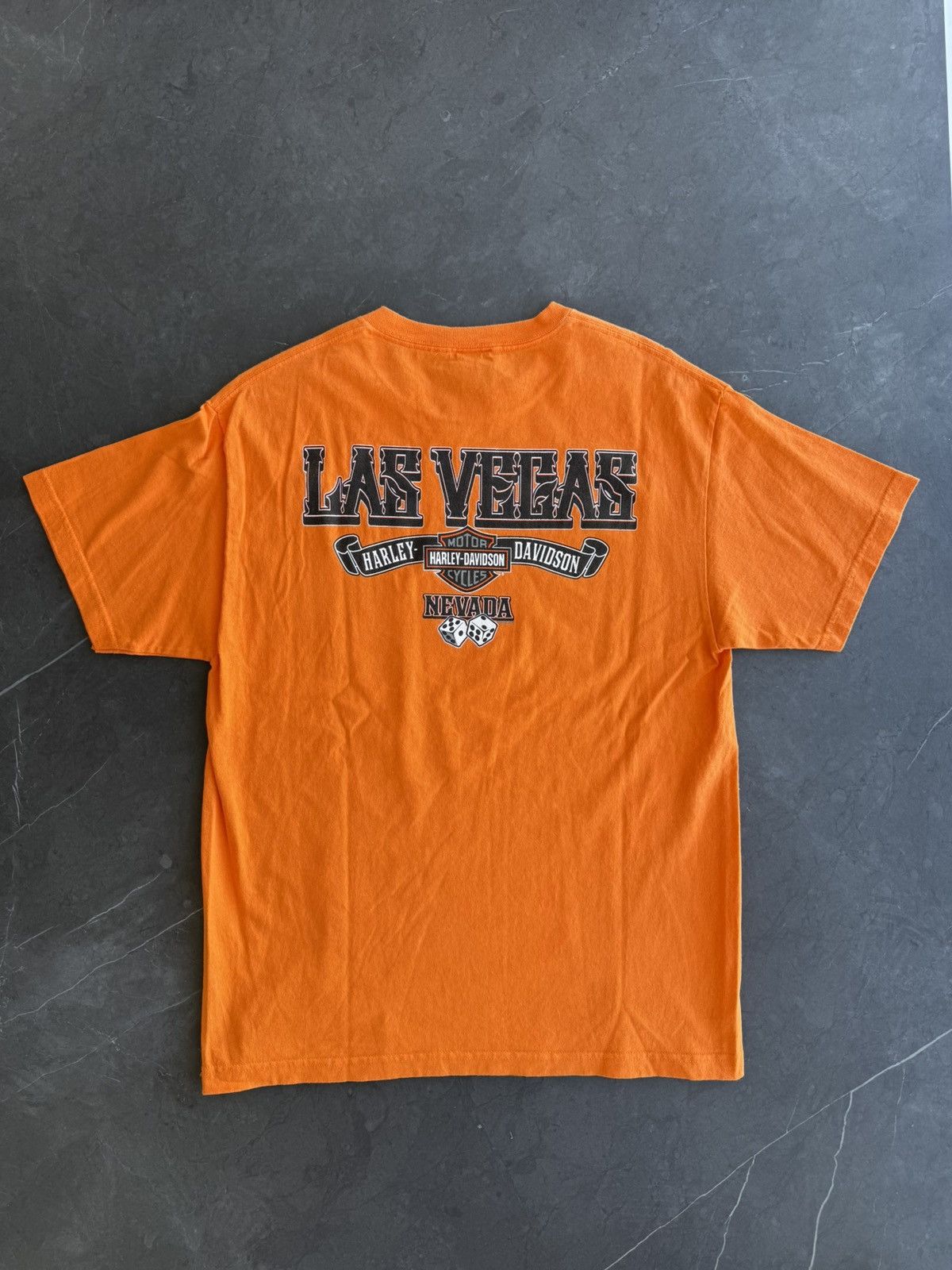 Harley Davidson × Vintage Vintage Harley Davidson Las Vegas Tee Orange Size US L / EU 52-54 / 3 - 4 Thumbnail