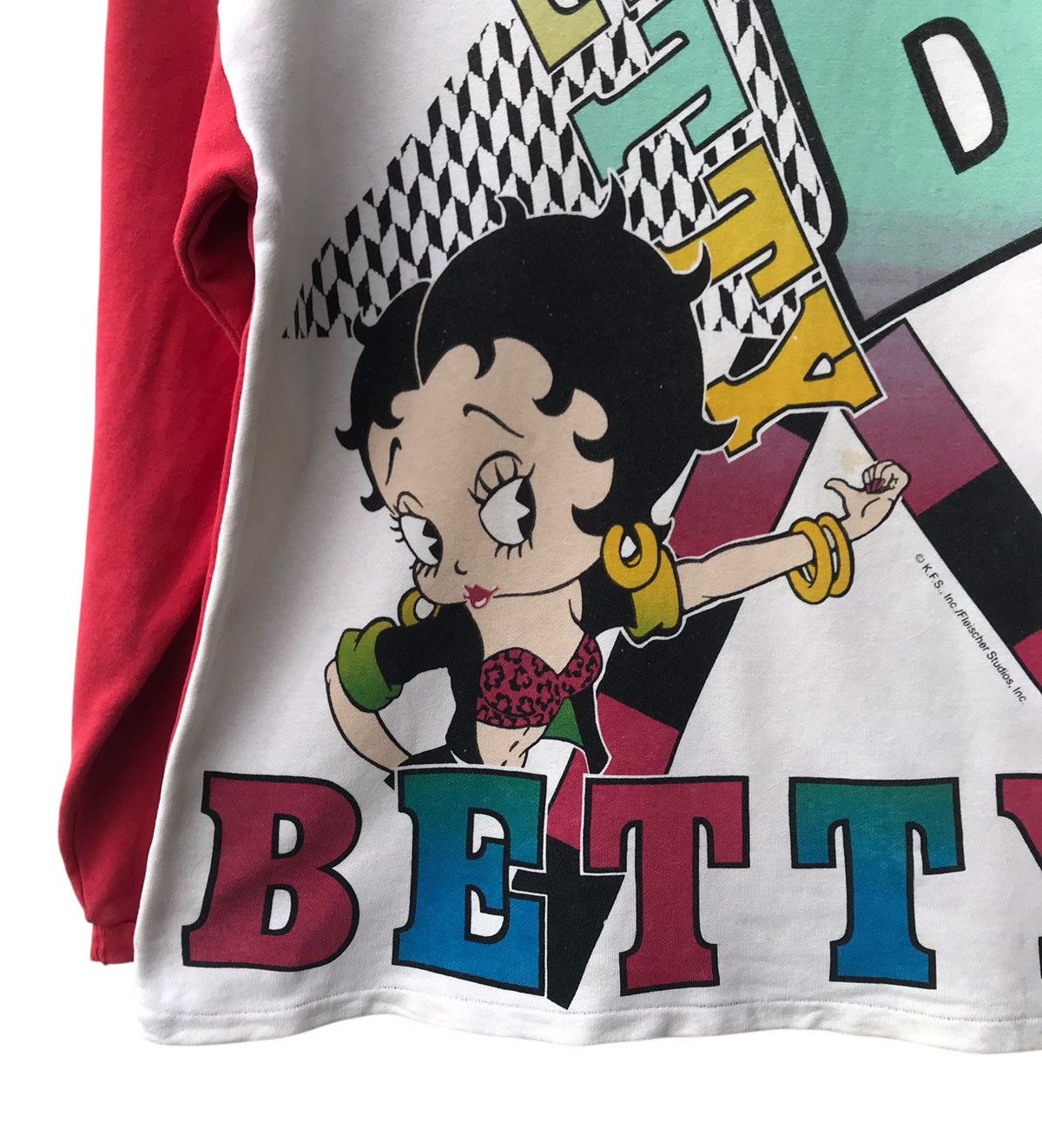 Cartoon Network Vintage 90s Betty Boop Overprinted Sweatshirt - STAINS Size US M / EU 48-50 / 2 - 7 Thumbnail