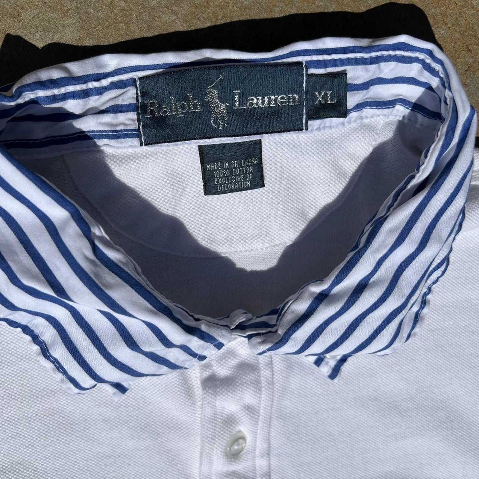 Polo Ralph Lauren Y2K Polo by Ralph Lauren Poplin Stripe Collar Pique Polo Size US XL / EU 56 / 4 - 3 Thumbnail