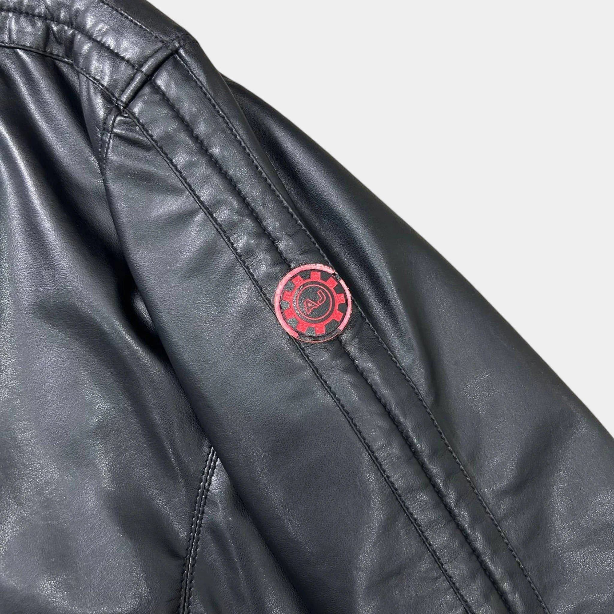 Armani Armani Jeans 2000's Leather Black Racing Jacket Size US M / EU 48-50 / 2 - 4 Thumbnail
