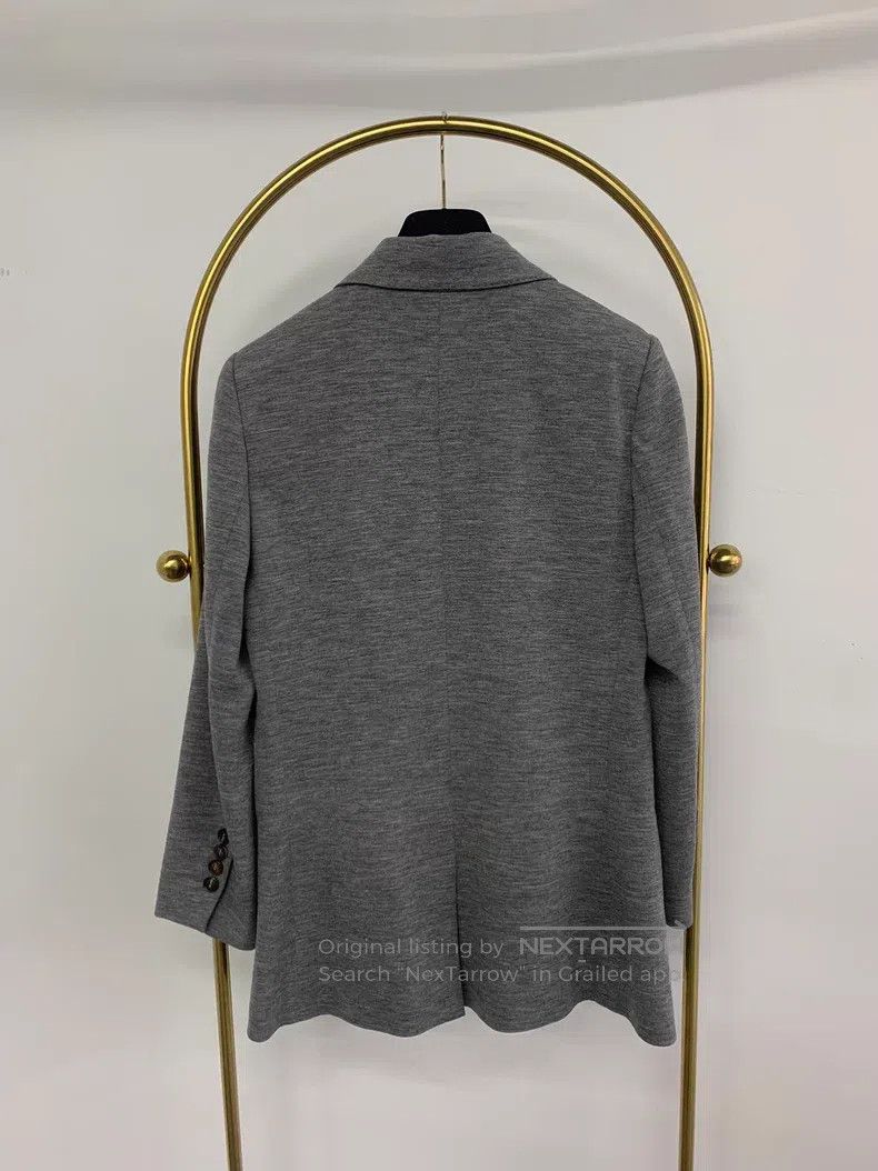 Brunello Cucinelli Brunello Cucinelli Grey Wool Blazer Size S / US 4 / IT 40 - 3 Thumbnail