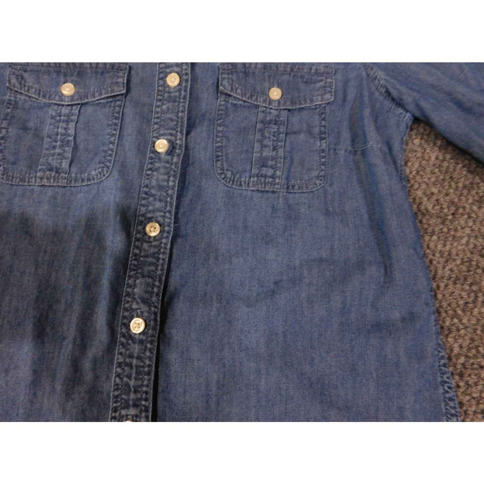 Talbots Talbots Denim Shirt Womens XS Blue Button-Up Long Sleeve Pockets Casual Shirt Regular Fit Size XS / US 0-2 / IT 36-38 - 4 Thumbnail