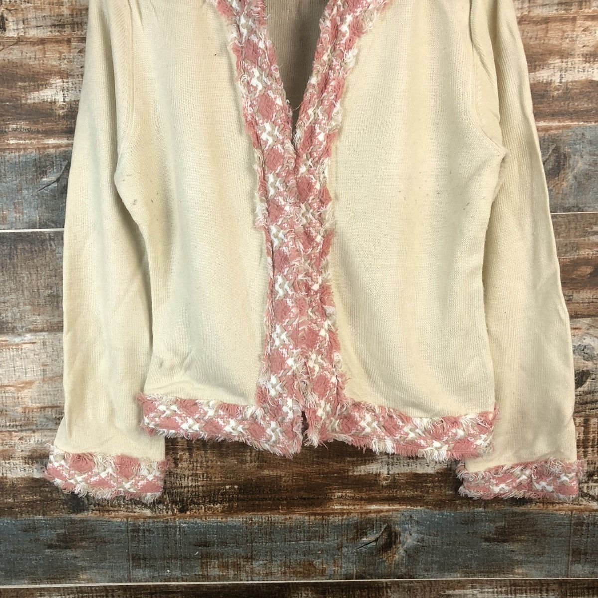 Homespun Knitwear × Japanese Brand DL Givors Pink Cardigan Knitwear #C682 Size M / US 6-8 / IT 42-44 - 3 Thumbnail