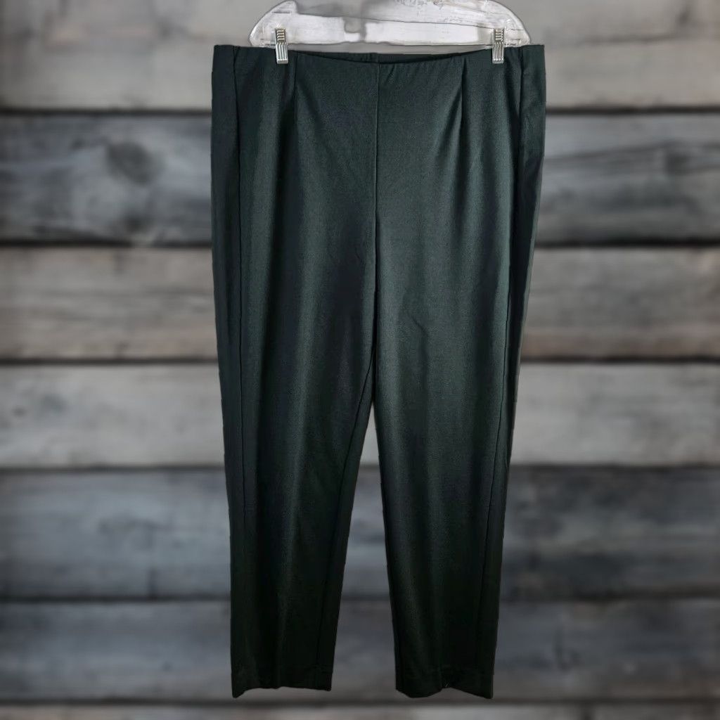 J. Jill J. Jill Womens Ponte Slim Leg Pants XL Evergreen Pull On High Rise Size 40" / US 18 - 1 Thumbnail