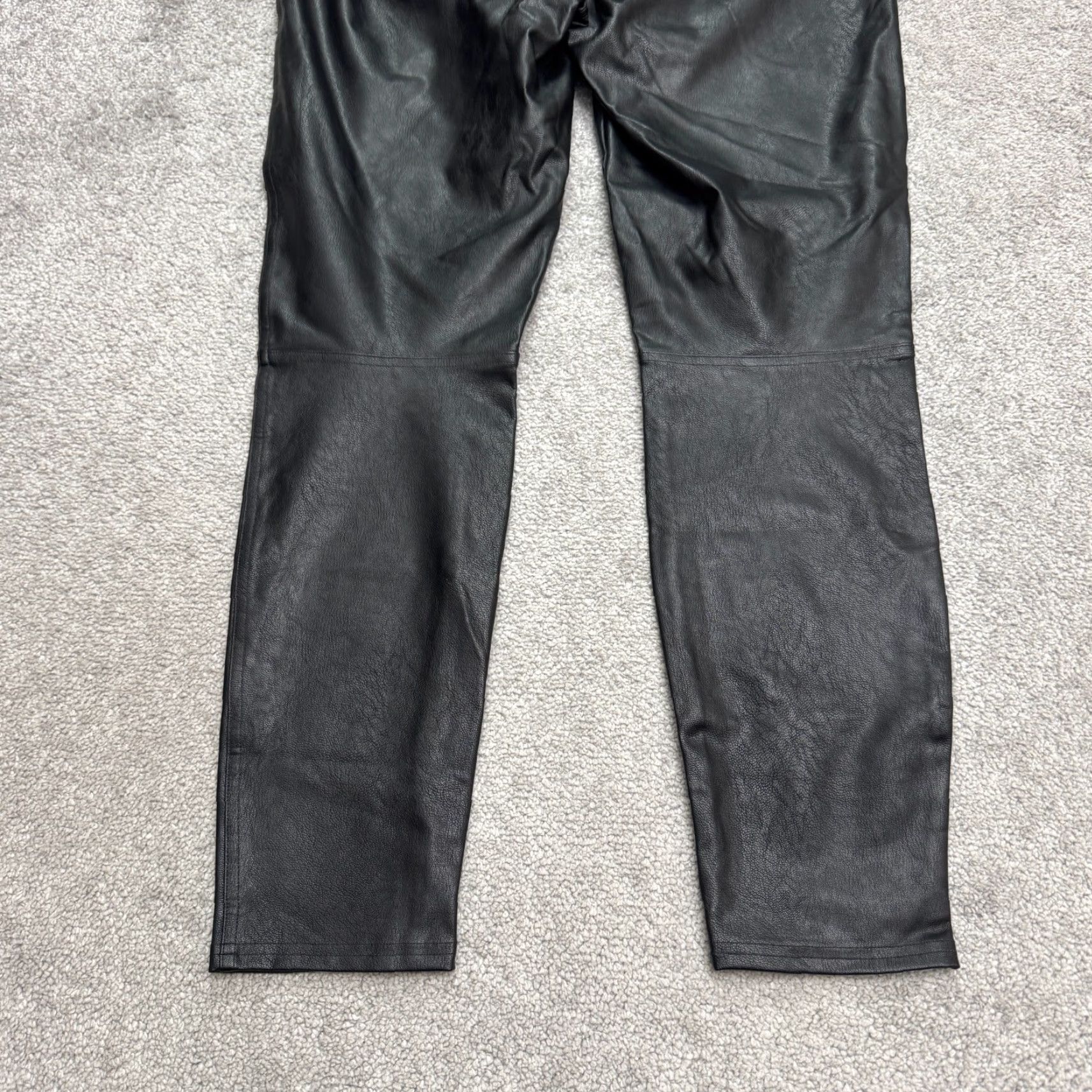Spanx Spanx Leggings Pants Womens Large Black High Rise Stretch Ankle Leather Look: Faux Leather Type, 26.5 Inseam, Polyester Blend, Regular Size L, Black Size 36" / US 14 / IT 50 - 3 Thumbnail