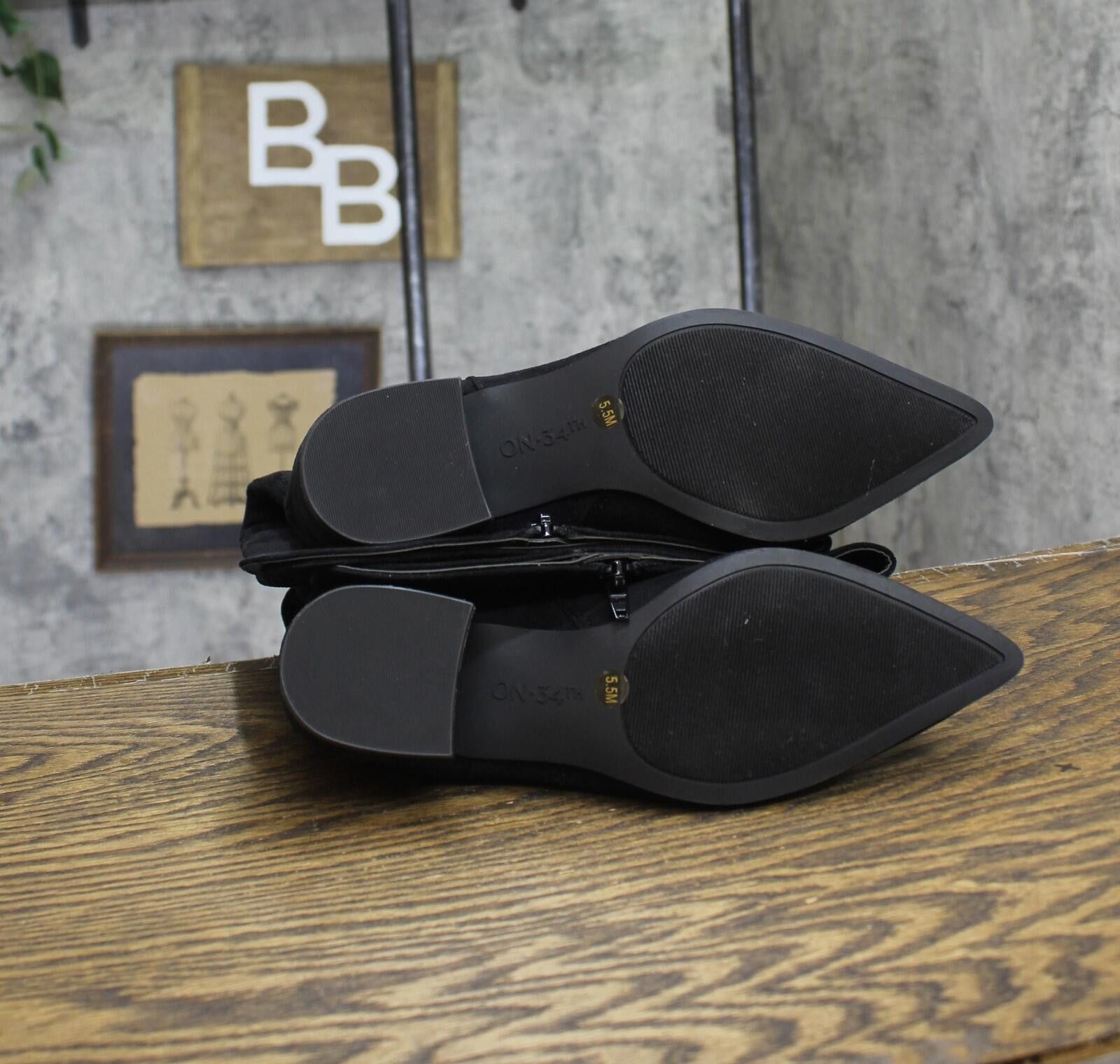 Other Nwt On 34th Womens Boots 10019655400 Black Microsuede 5.5m Size US 5.5 / IT 35.5 - 6 Thumbnail