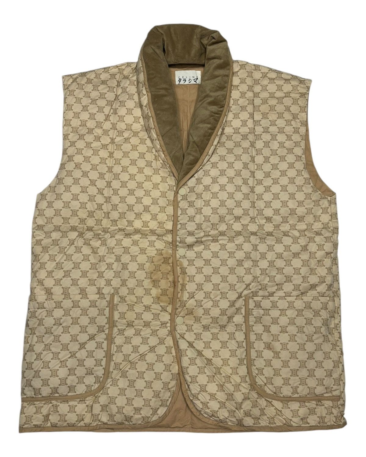 Celine Vintage CELINE Monogram Puffer Down Vest Jacket Size US M / EU 48-50 / 2 - 1 Thumbnail