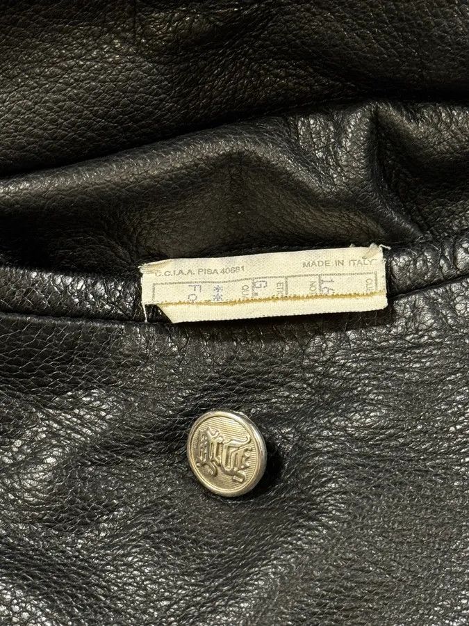 Versace 2000s Versace Black Leather Zip Utility Jacket Size US M / EU 48-50 / 2 - 10 Thumbnail