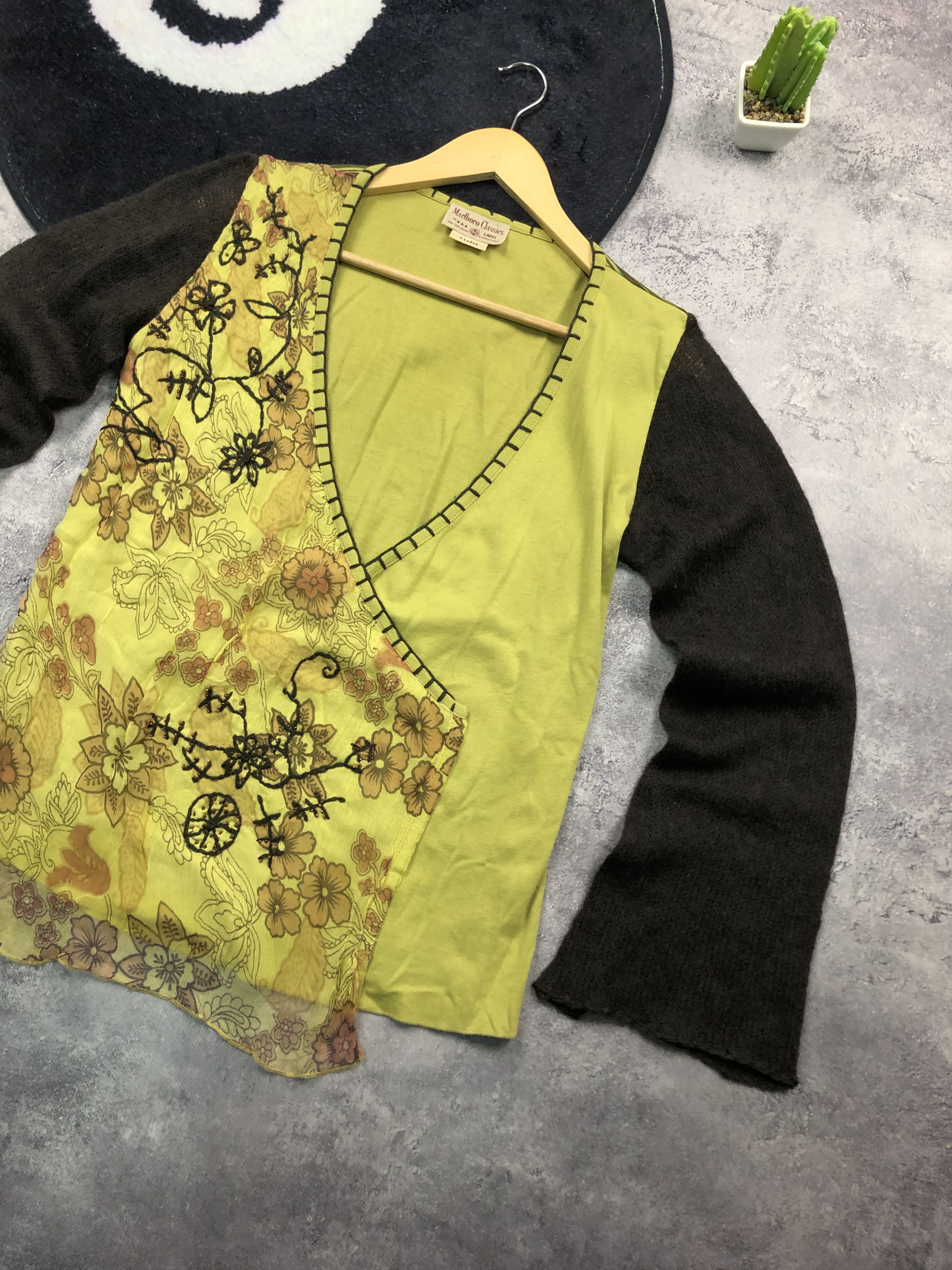 Marlboro Classics MARLBORO CLASIC Vintage Blouses Cardigan Y2k Wool Cotton Size XL / US 12-14 / IT 48-50 - 2 Thumbnail