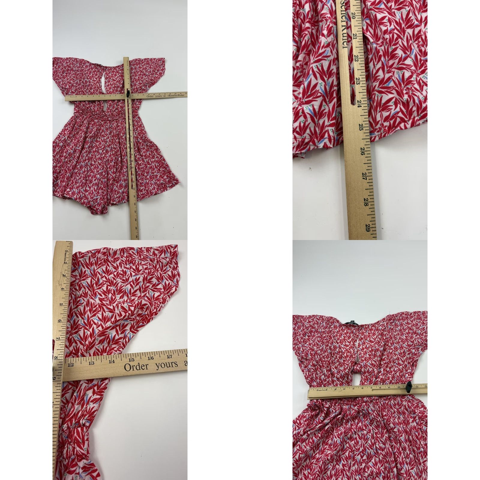 Lulus Lulus Red Floral Tie Front Romper XS User: Lulus Red Floral Tie Front Romper XS Size 26" / US 2 / IT 38 - 8 Thumbnail
