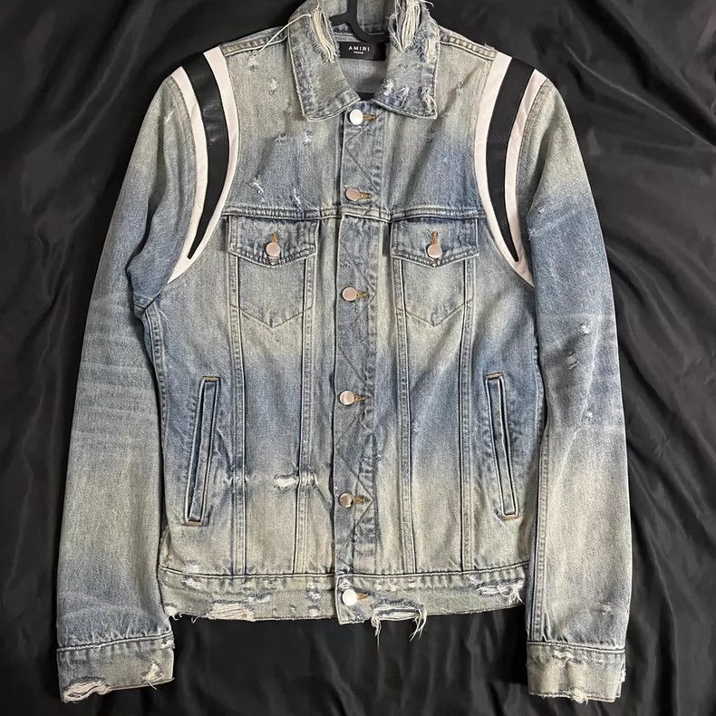 Amiri Amiri 18SS Denim leatherPiece together jacket Size US M / EU 48-50 / 2 - 1 Thumbnail