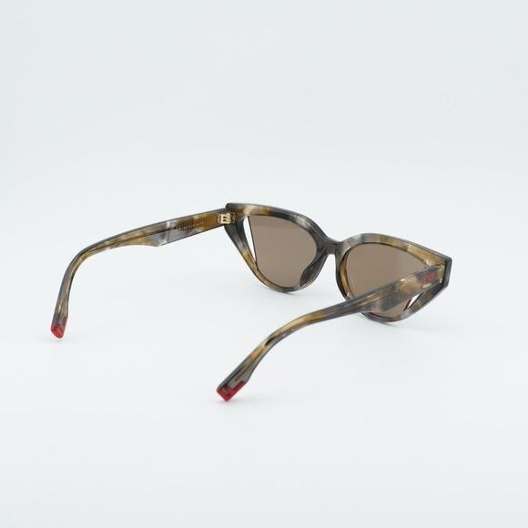 Fendi Fendi FE40009I 56E Sunglasses Shiny Havana Cat Eye Frame Size ONE SIZE - 10 Thumbnail