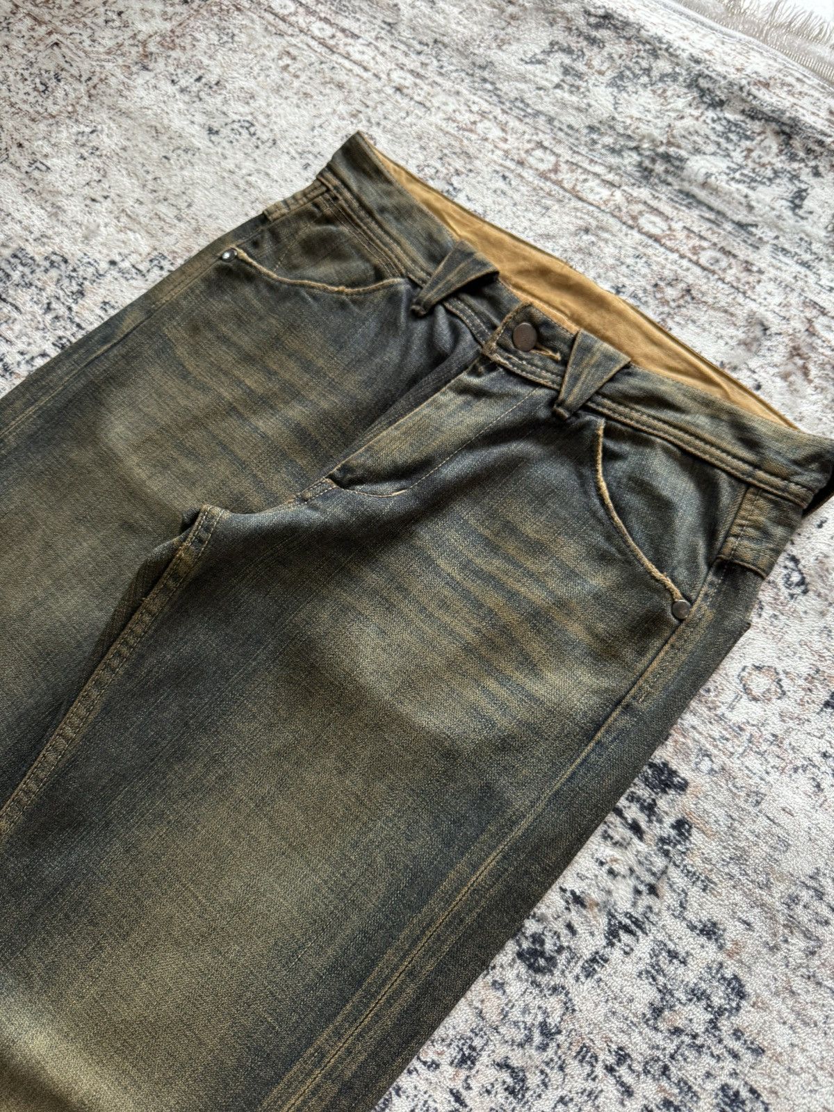 Le Grande Bleu (L.G.B.) Vintage Wrangler Gun Pocket Mud Wash Jeans Size US 30 / EU 46 - 5 Thumbnail